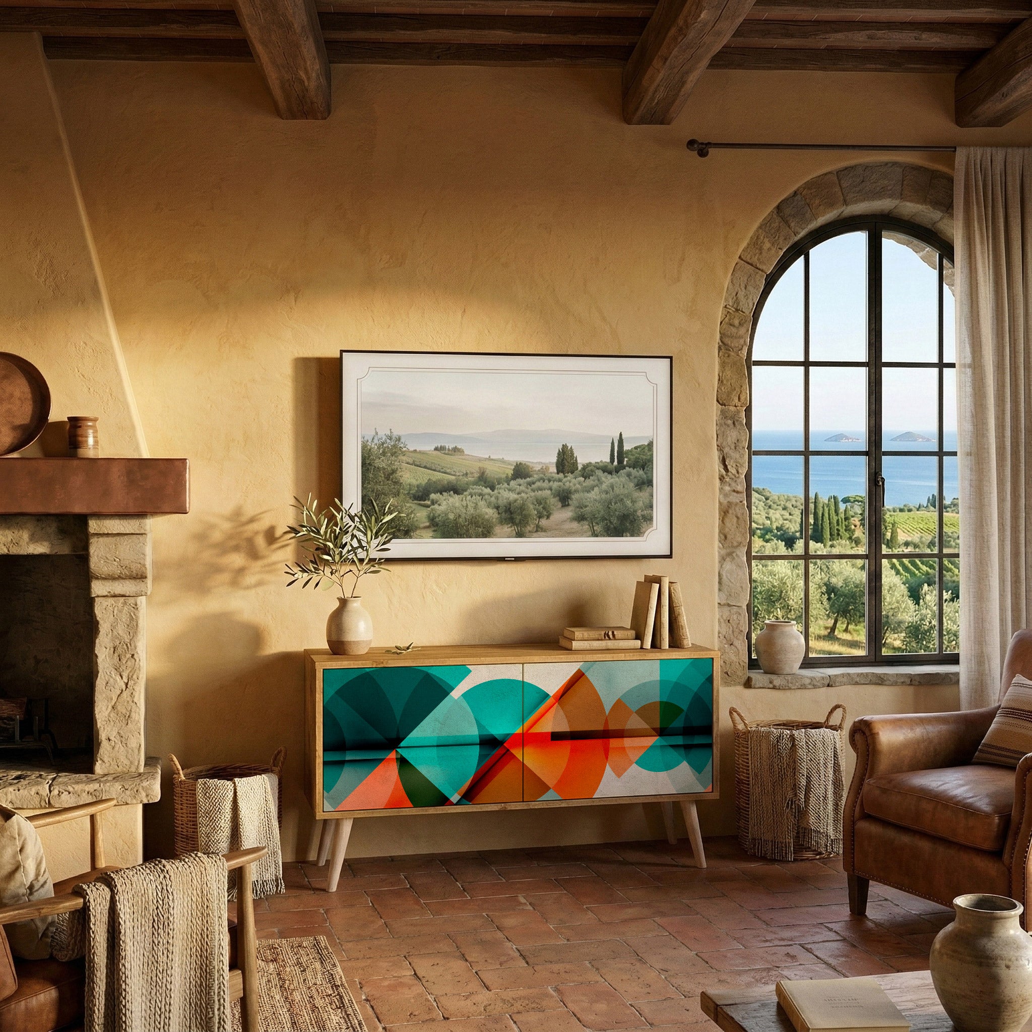 CIRCULAR RHAPSODY Compact 2-Door TV Cabinet