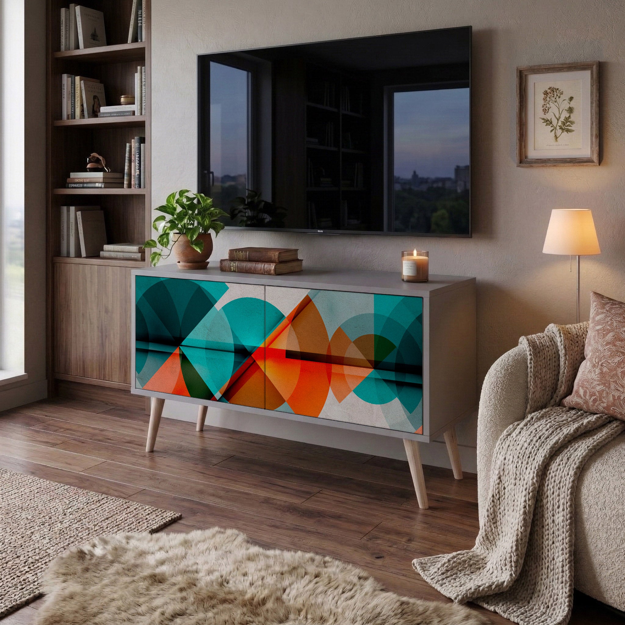 CIRCULAR RHAPSODY Compact 2-Door TV Cabinet