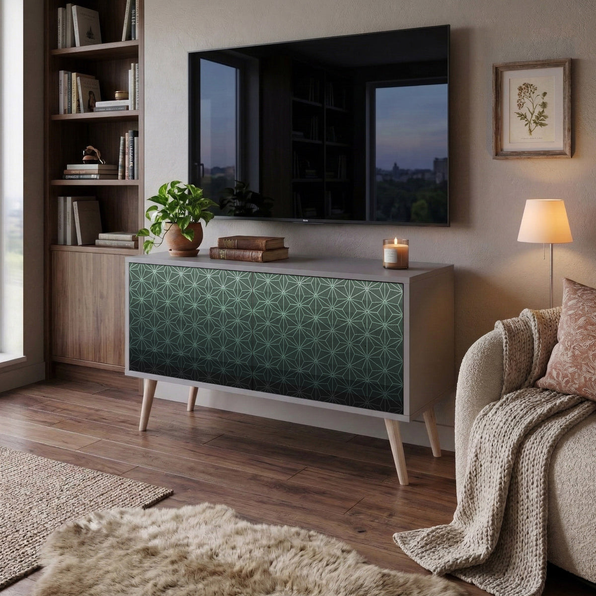 ORNAMENTAL GLIMMER Compact 2-Door TV Cabinet