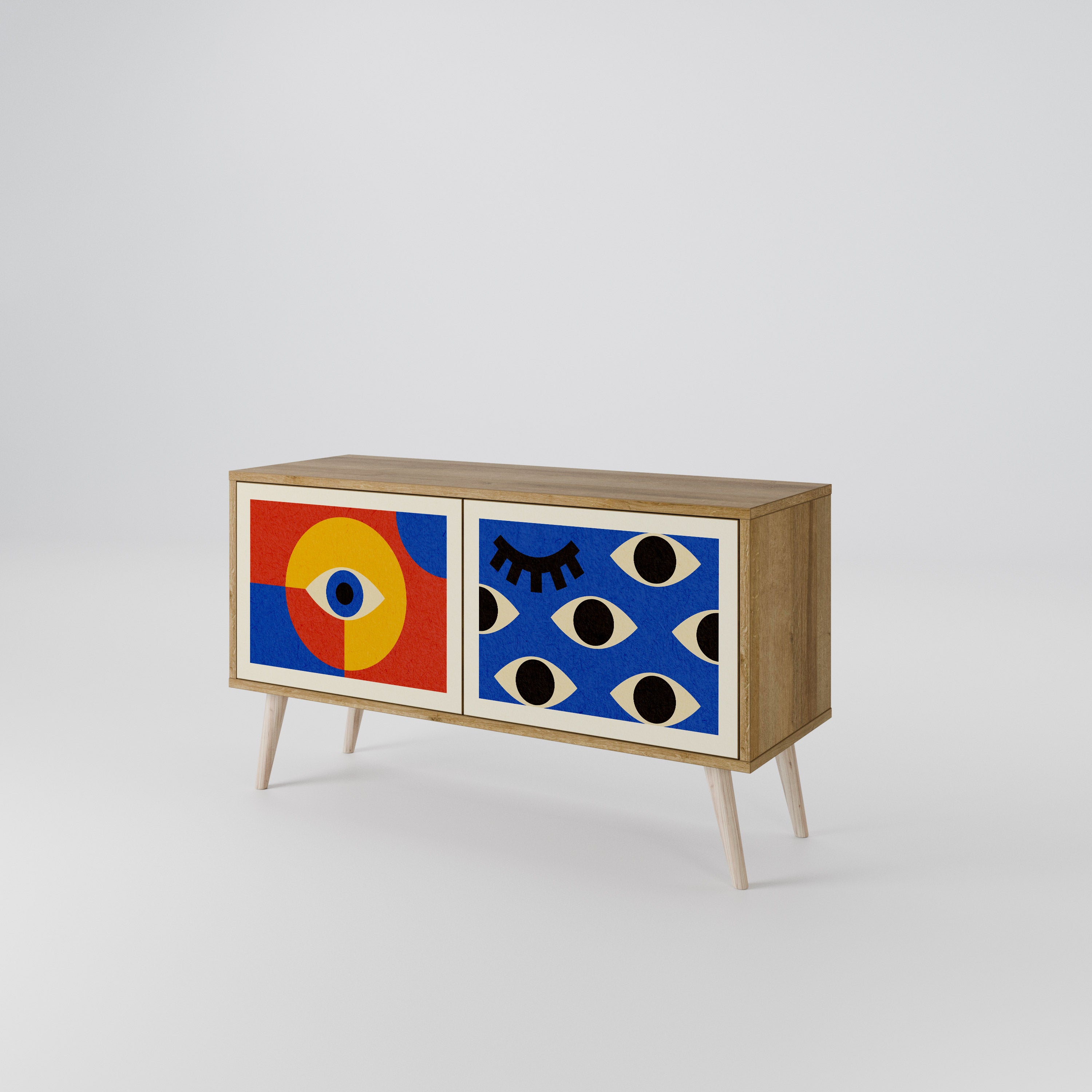 GEOMETRIC EYES Compact 2-Door TV Cabinet