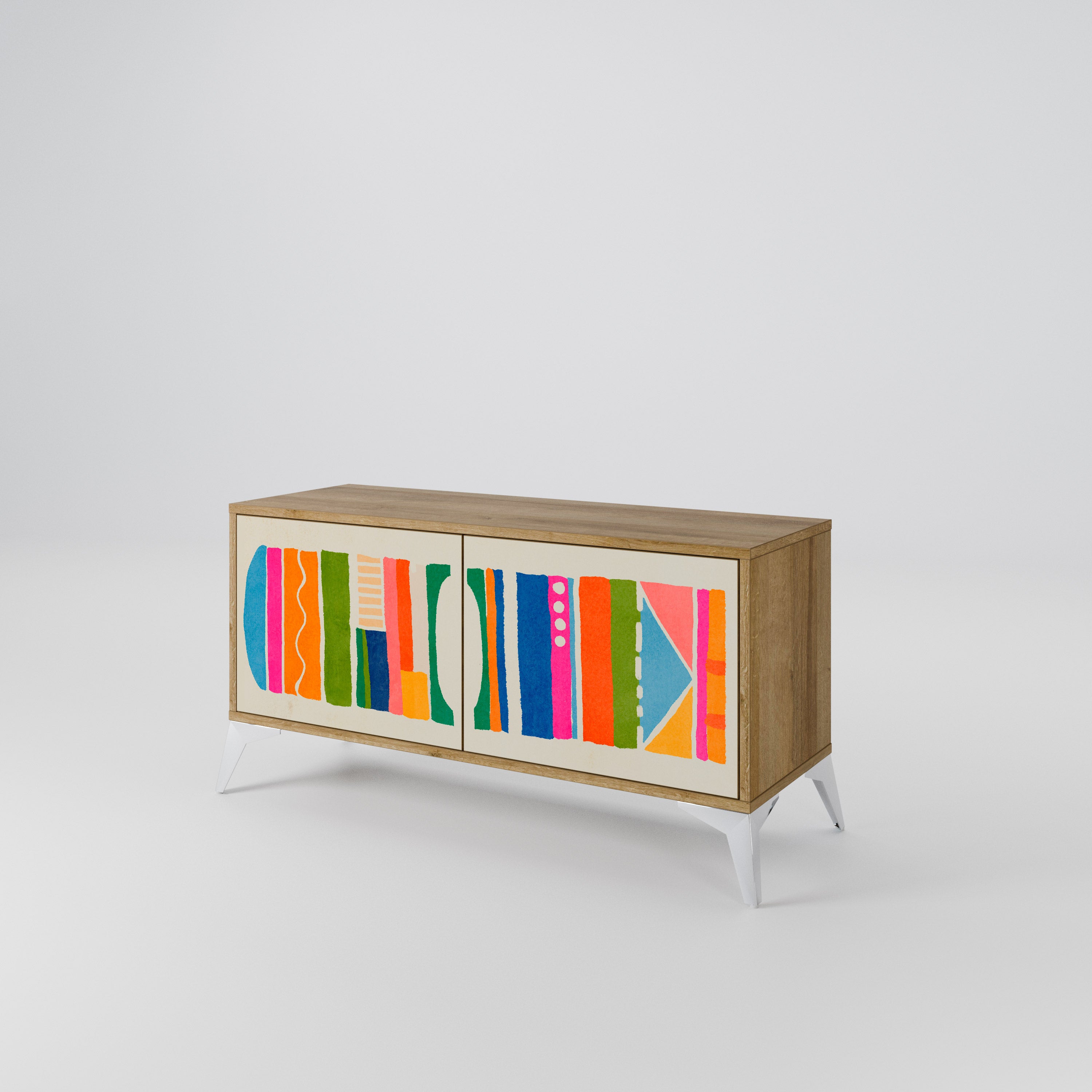 GEOMETRIC SHINE Compact 2-Door TV Cabinet