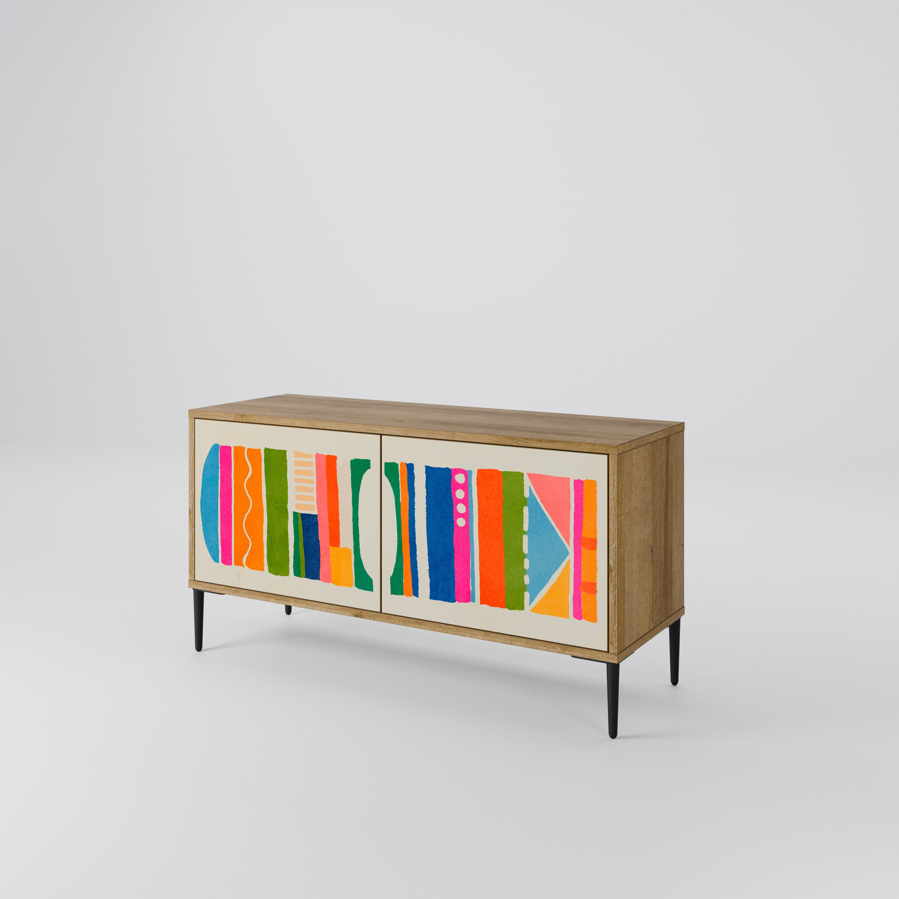 GEOMETRIC SHINE Compact 2-Door TV Cabinet