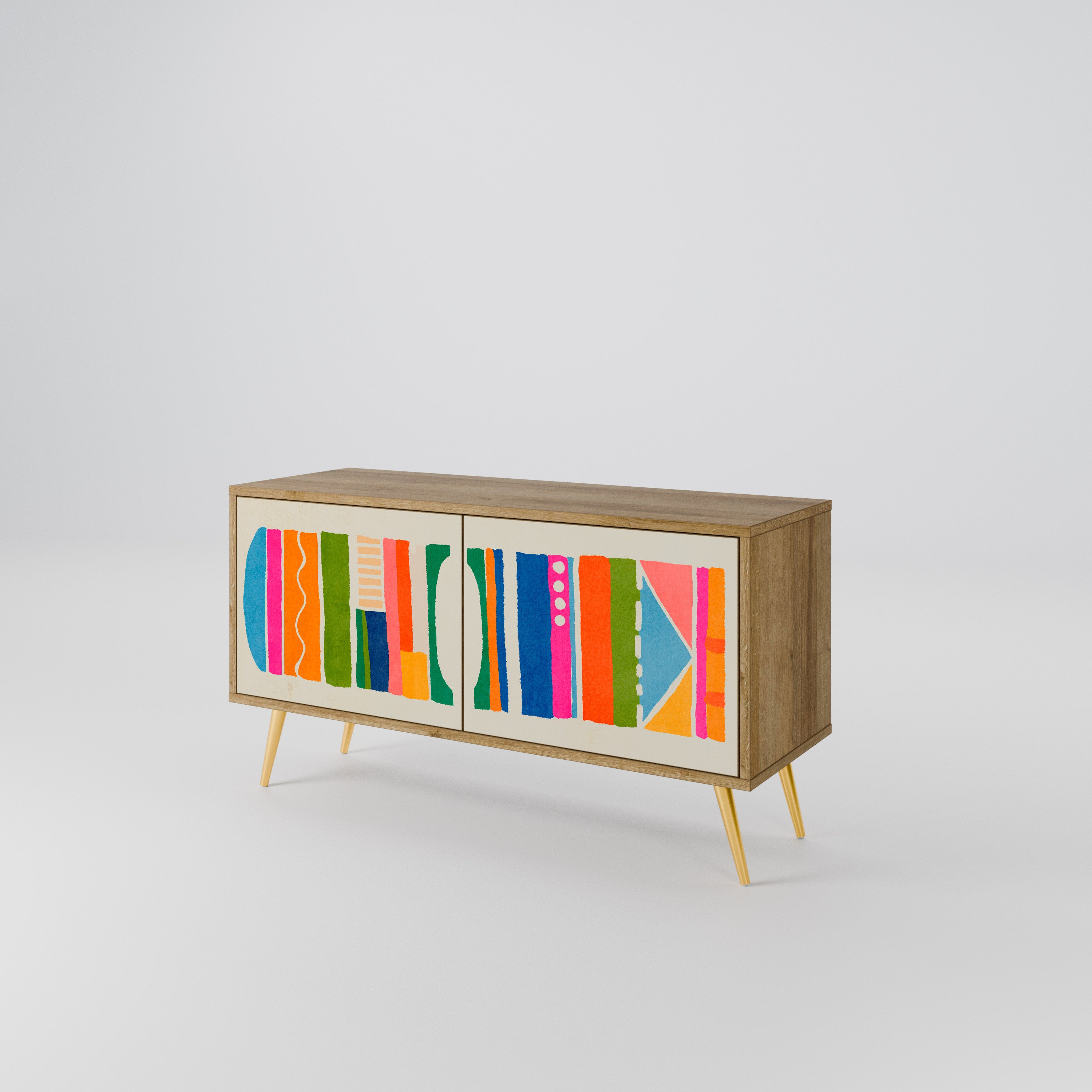 GEOMETRIC SHINE Compact 2-Door TV Cabinet