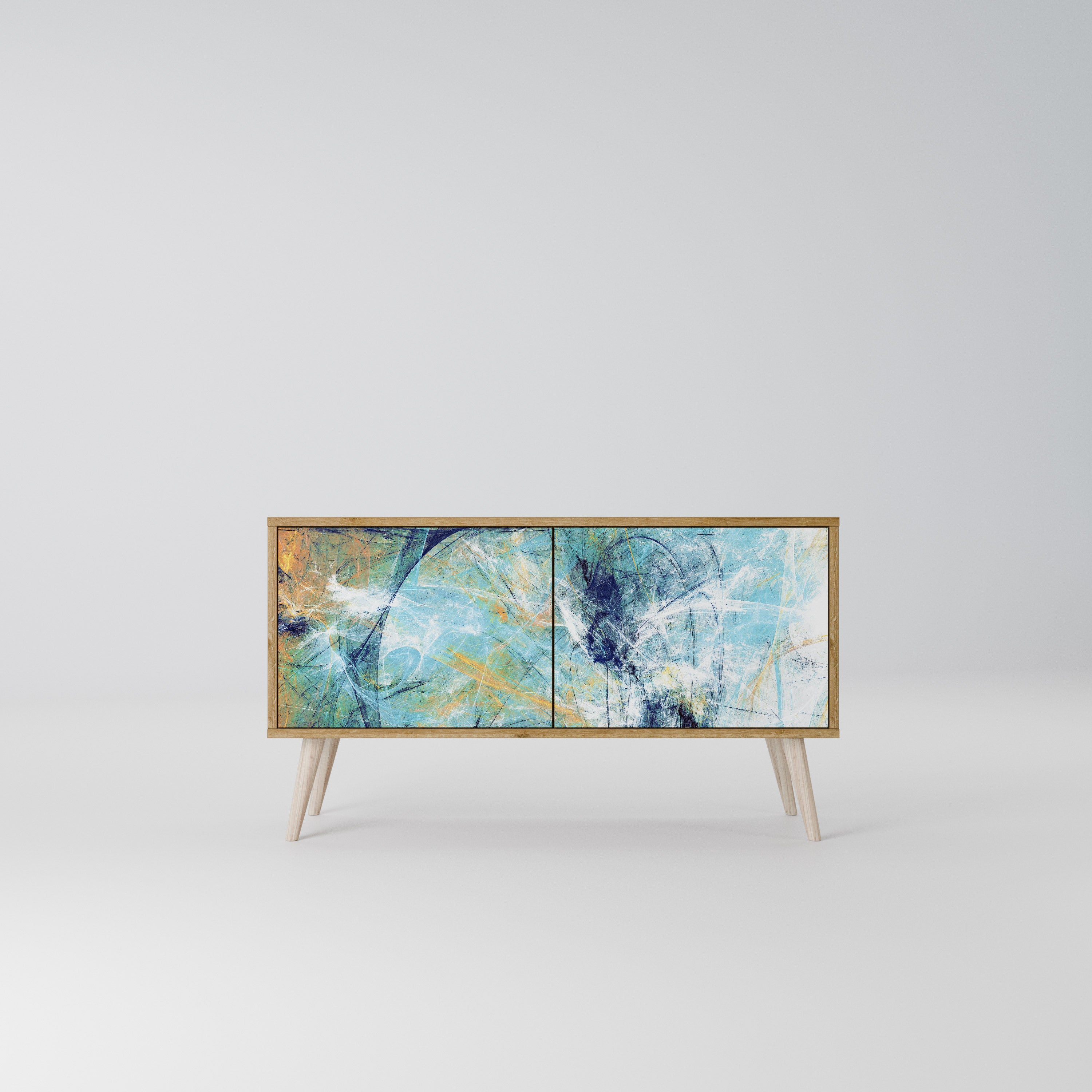 ABSTRACT THOUGHTS Compact 2-Door TV Cabinet