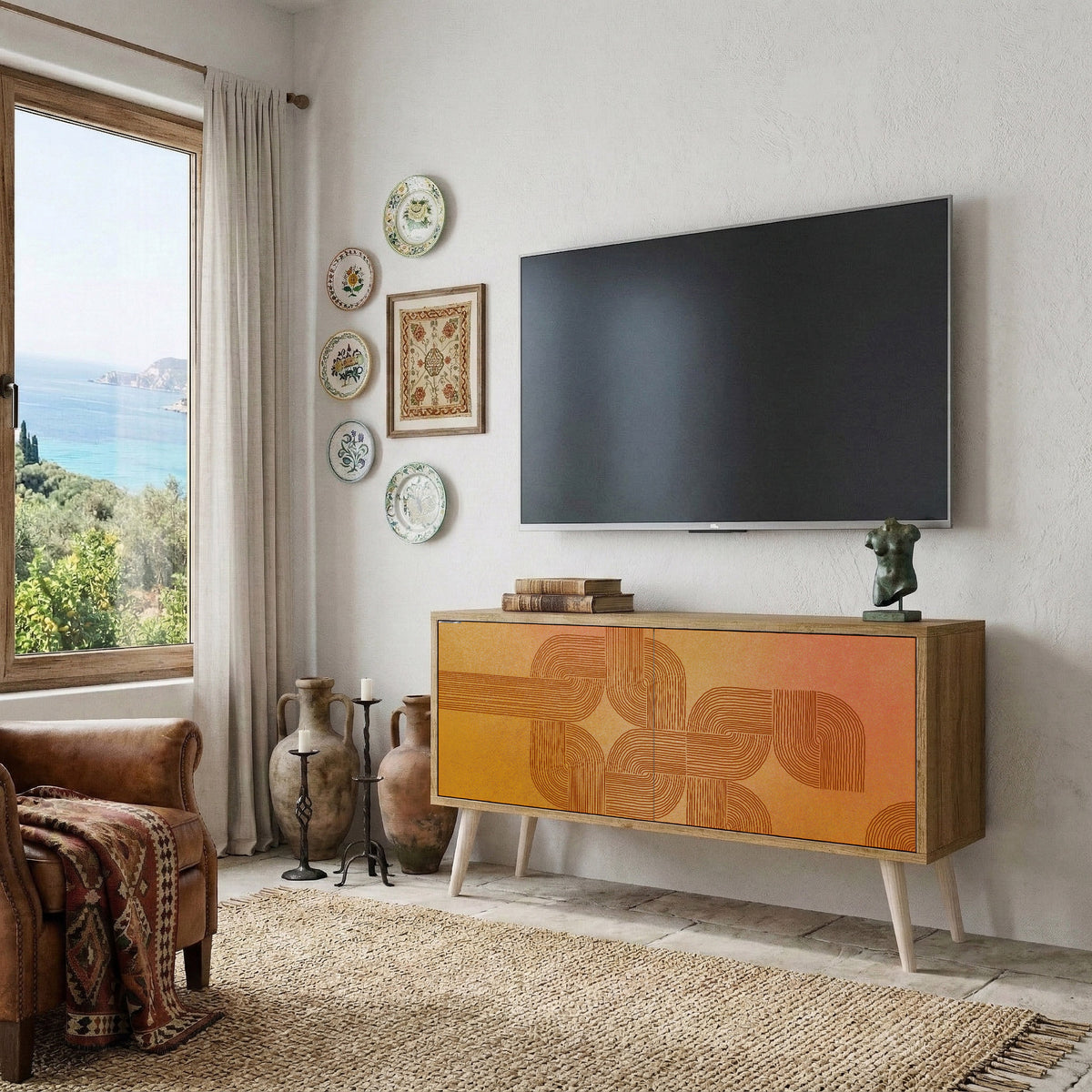 STRENGTHENING RELATION Compact 2-Door TV Cabinet