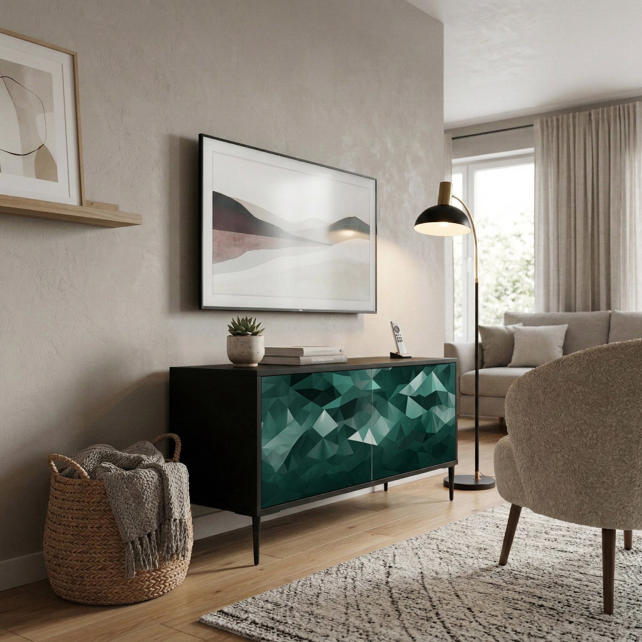 POLYGONAL FLOATING Συμπαγές έπιπλο τηλεόρασης 2-θυρών