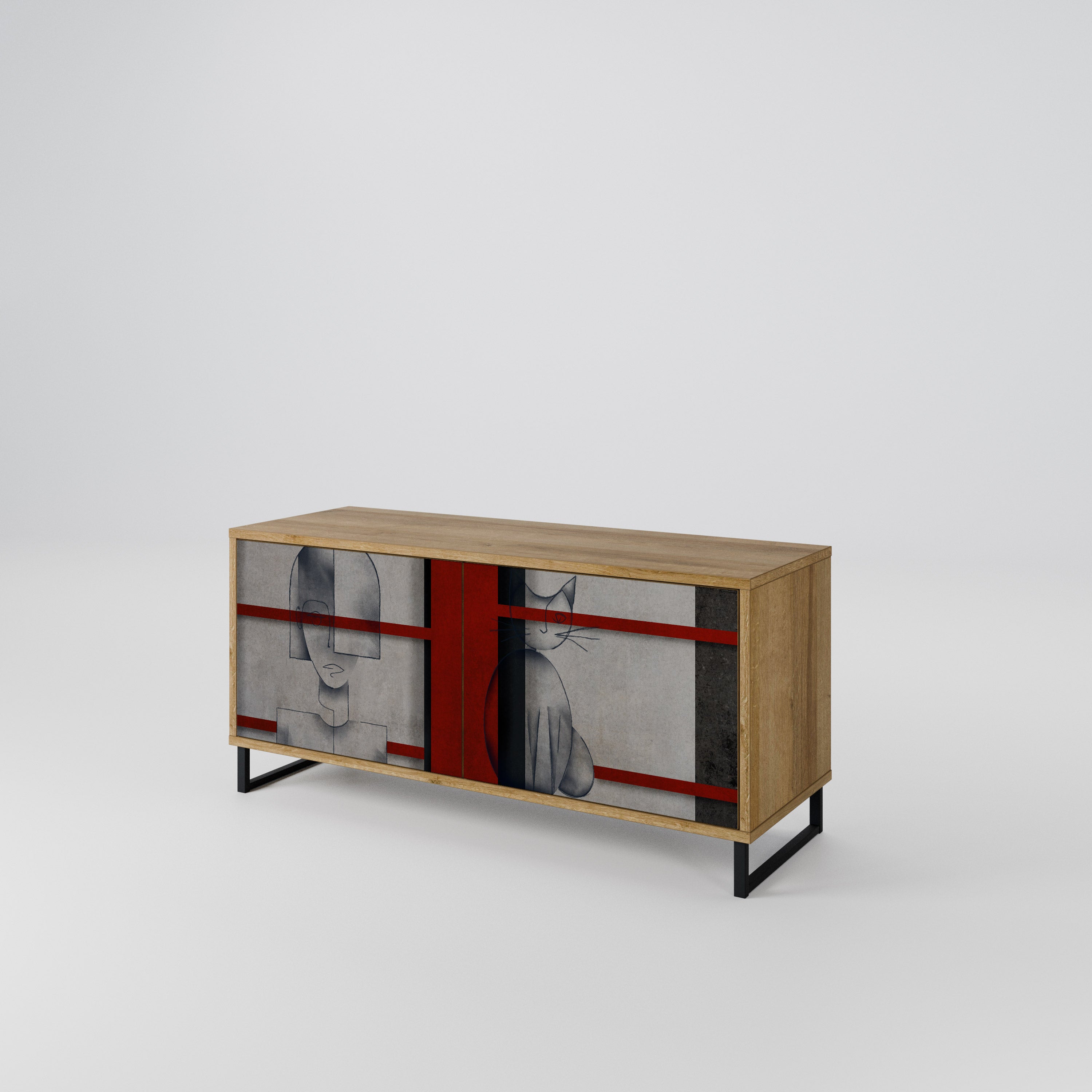 GRAY FIGURES Συμπαγές έπιπλο τηλεόρασης 2-θυρών