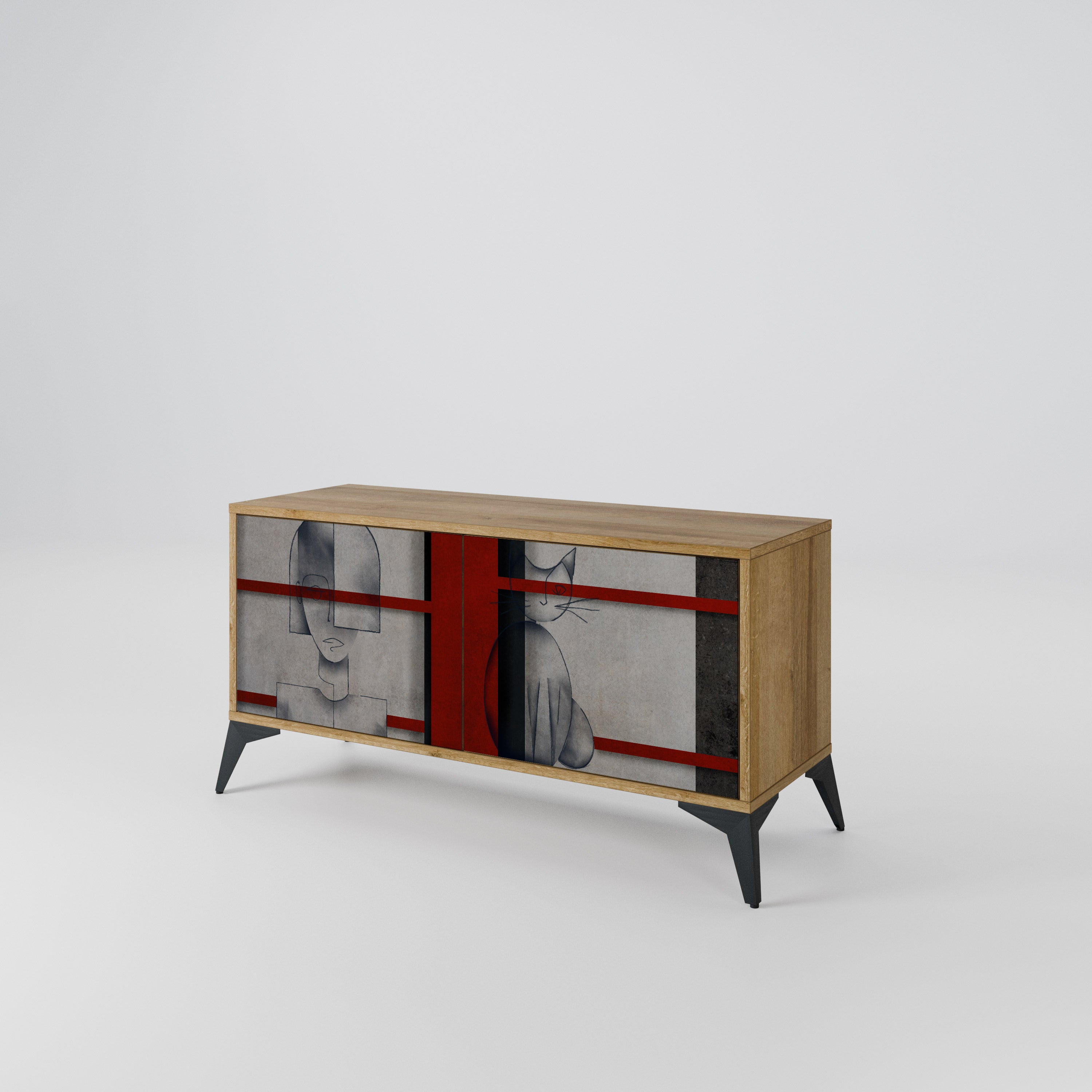 GRAY FIGURES Συμπαγές έπιπλο τηλεόρασης 2-θυρών