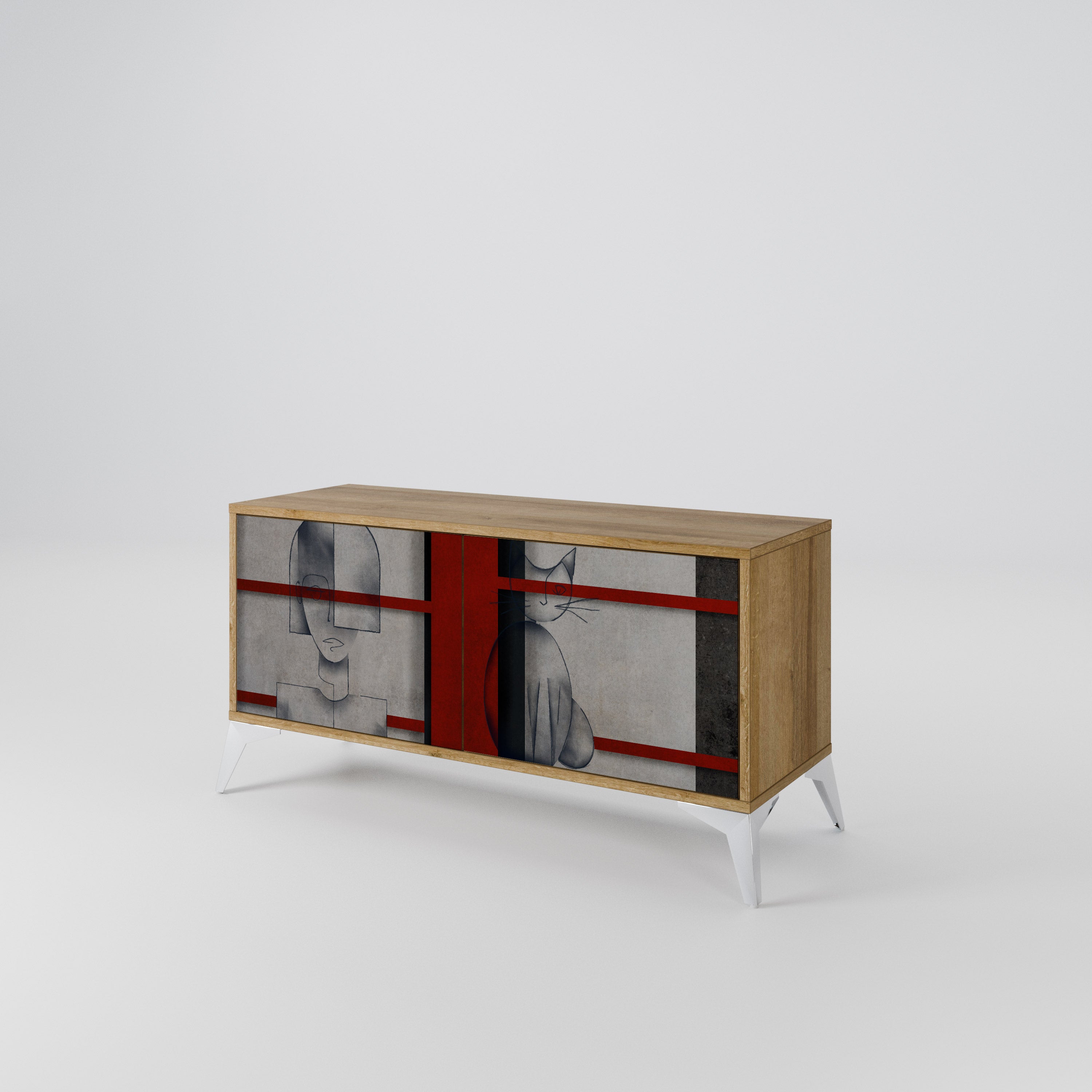 GRAY FIGURES Συμπαγές έπιπλο τηλεόρασης 2-θυρών