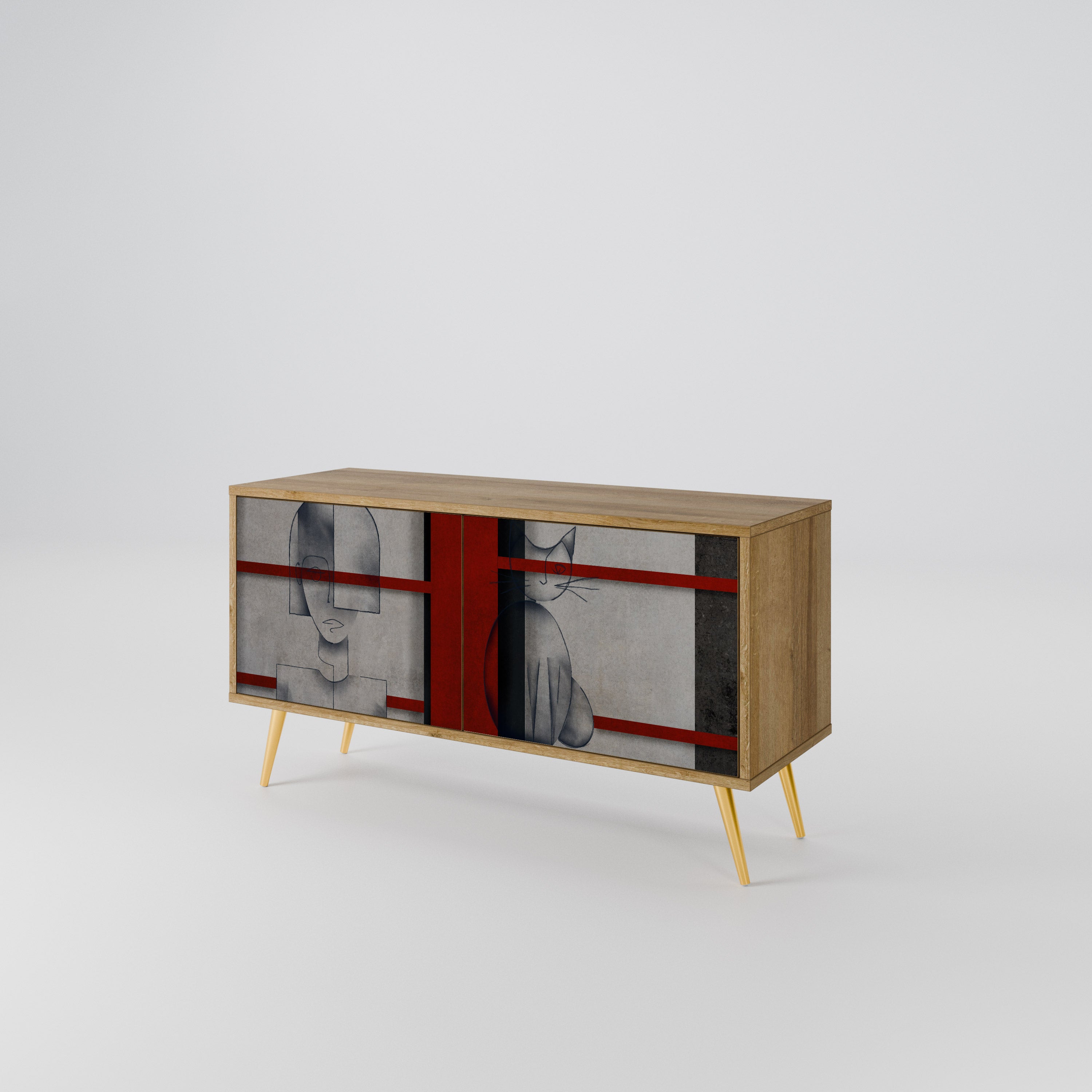 GRAY FIGURES Συμπαγές έπιπλο τηλεόρασης 2-θυρών