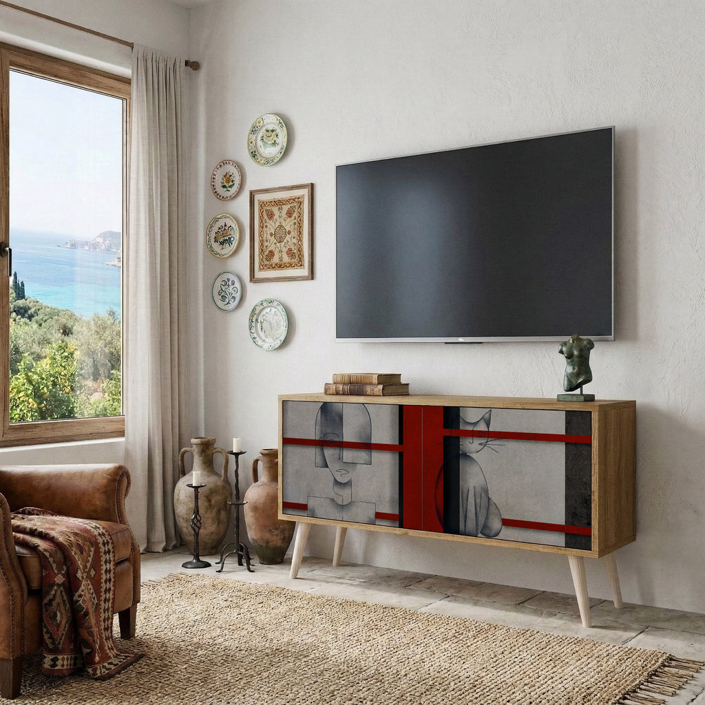 GRAY FIGURES Συμπαγές έπιπλο τηλεόρασης 2-θυρών