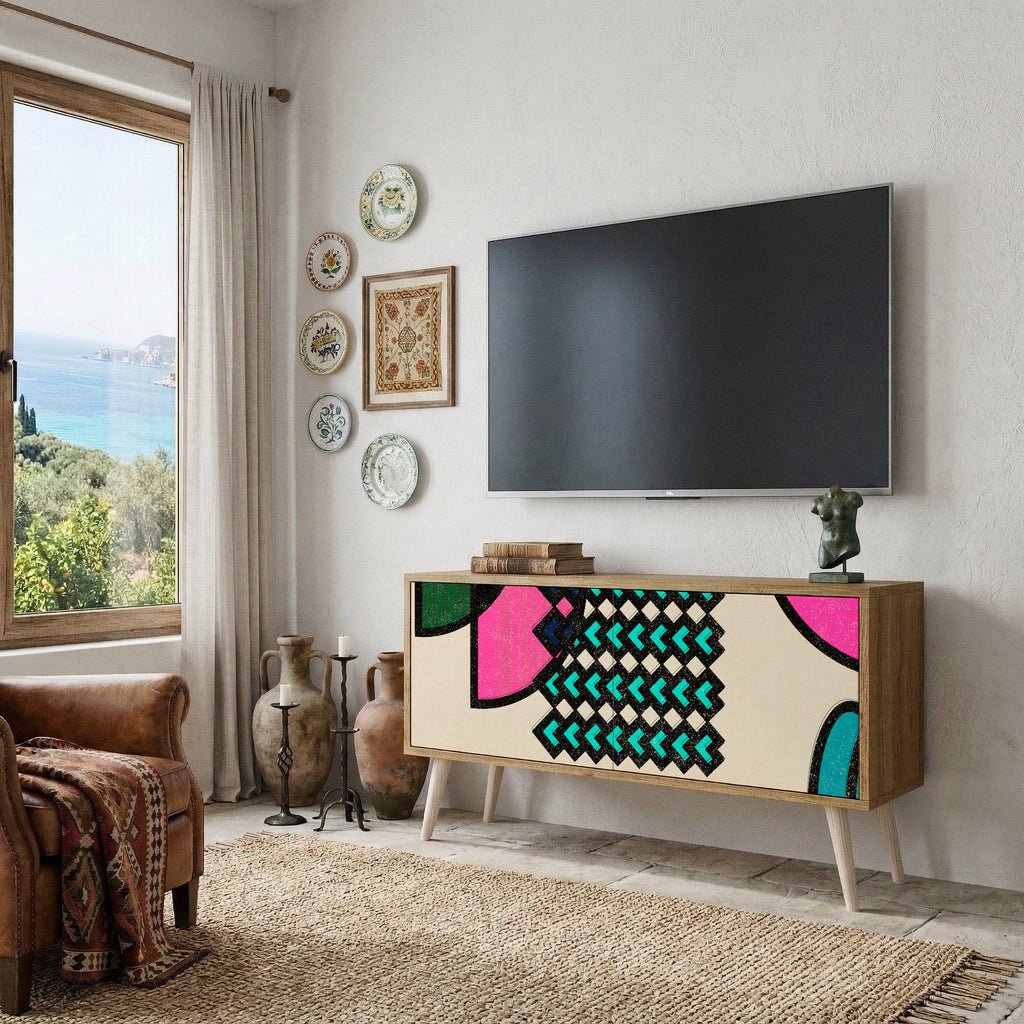 GEOMETRIC RHAPSODY Compact 2-Door TV Cabinet