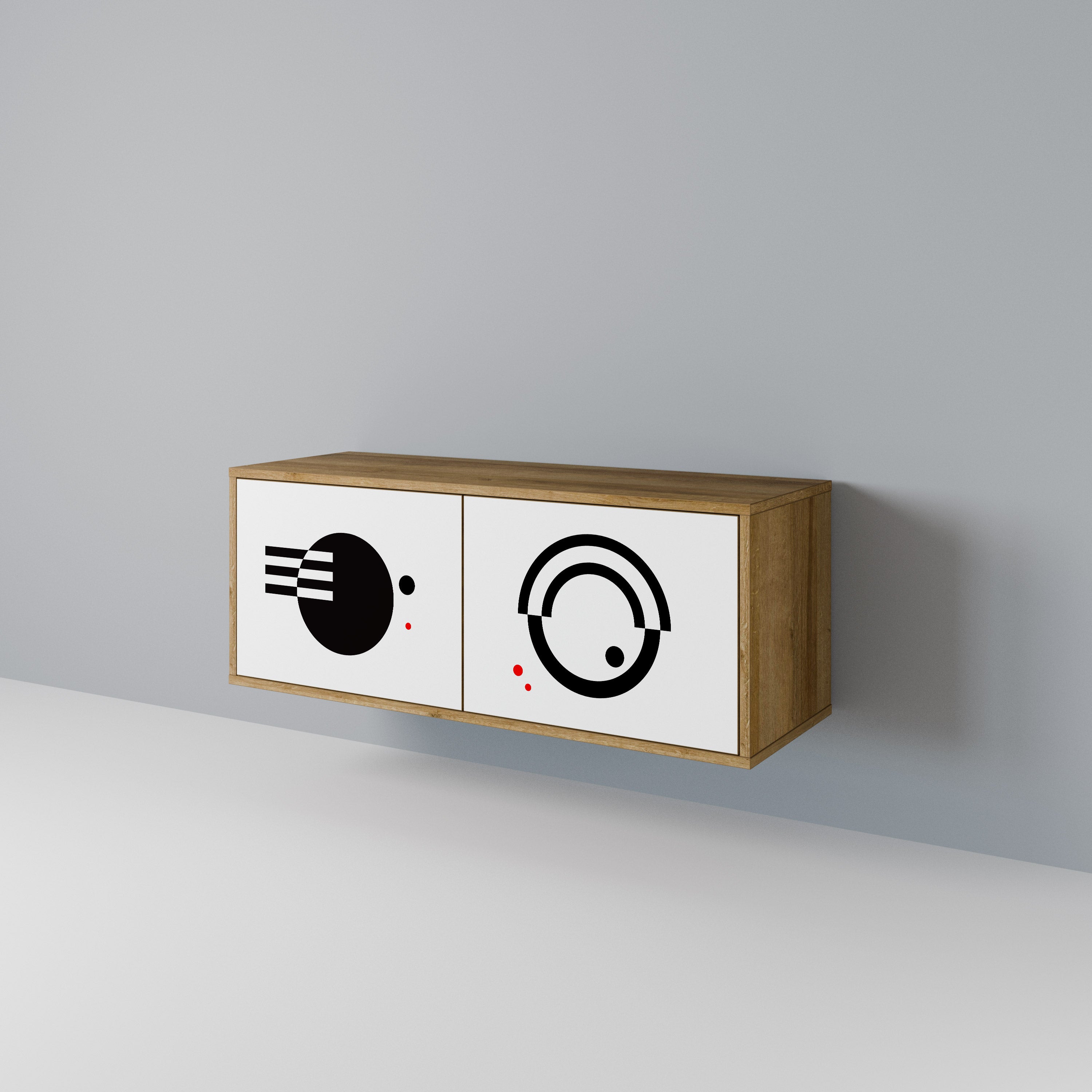 BLACK AND WHITE COMBINATION Συμπαγές έπιπλο τηλεόρασης 2-θυρών