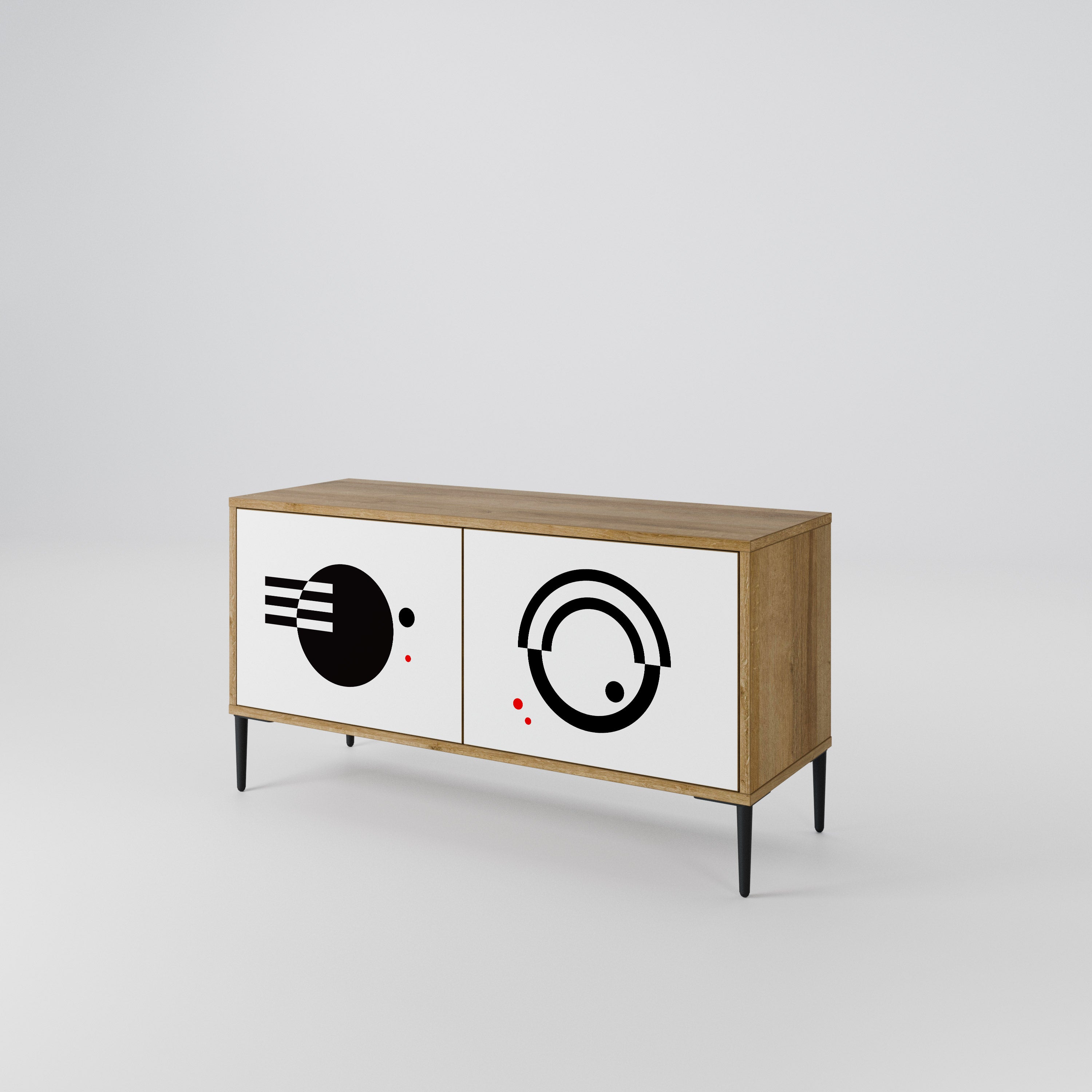 BLACK AND WHITE COMBINATION Συμπαγές έπιπλο τηλεόρασης 2-θυρών