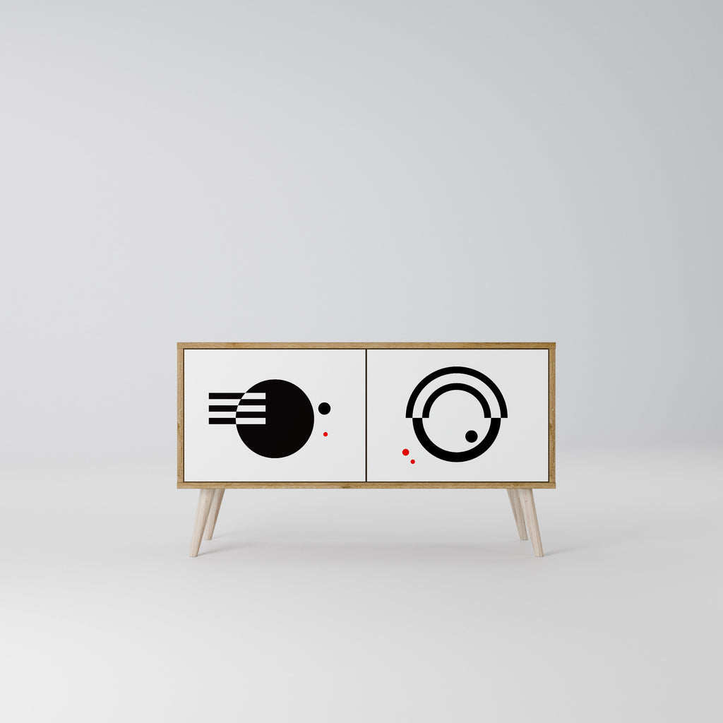 BLACK AND WHITE COMBINATION Συμπαγές έπιπλο τηλεόρασης 2-θυρών