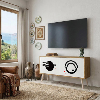 BLACK AND WHITE COMBINATION Συμπαγές έπιπλο τηλεόρασης 2-θυρών