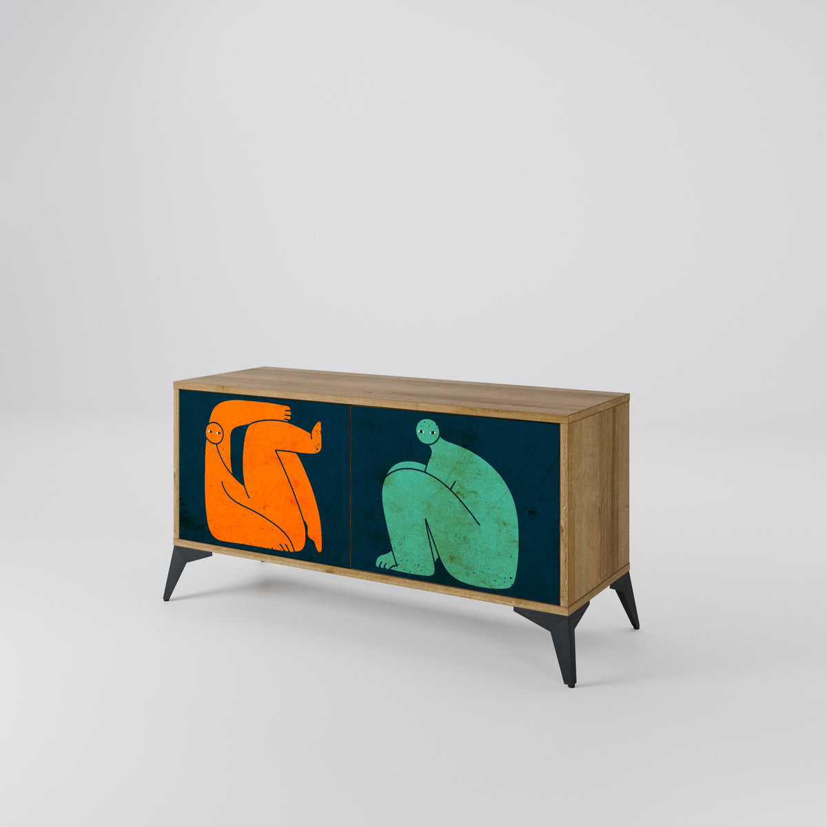 TOGETHER BUT SEPARATELY Compact 2-Door TV Cabinet