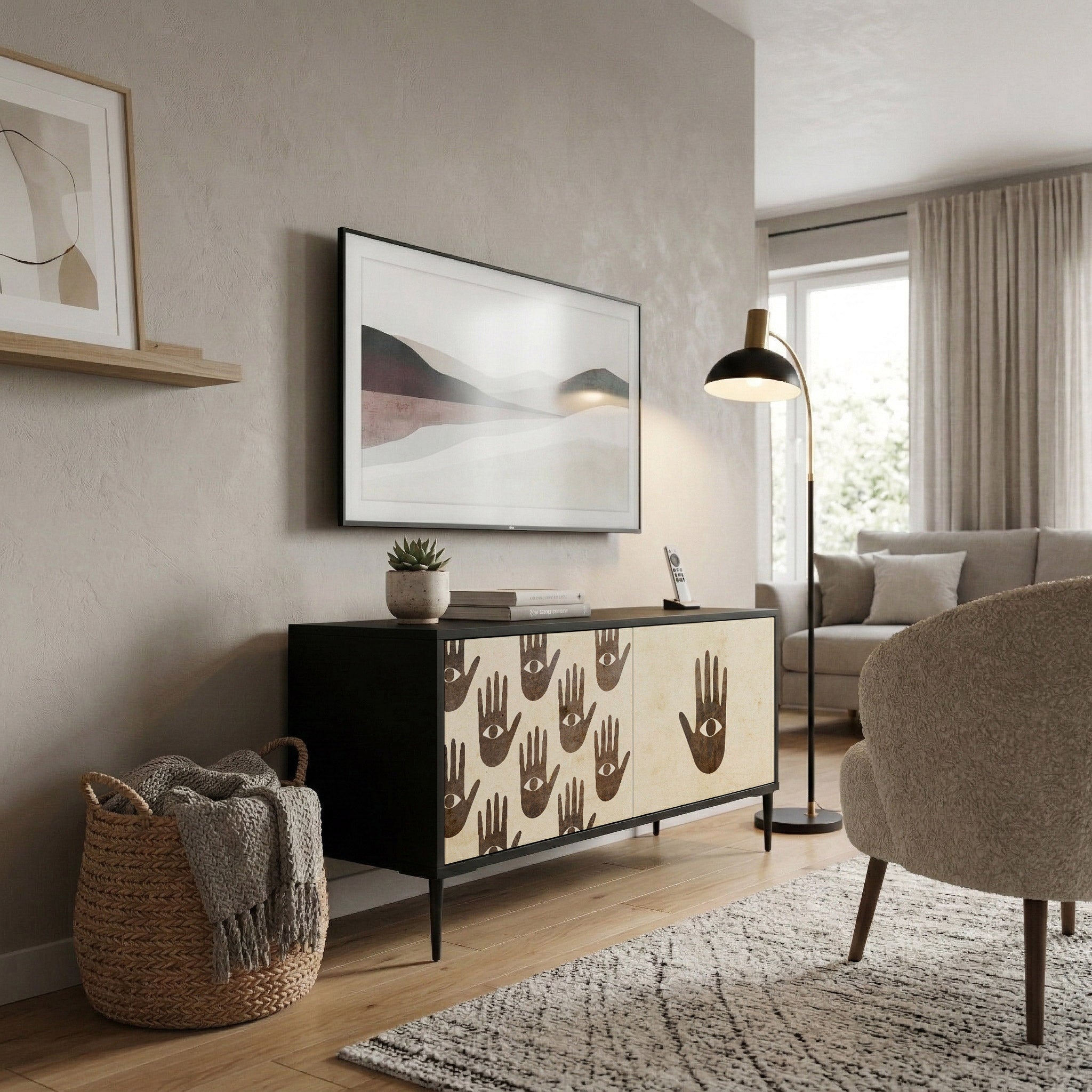 SEE MORE Compact 2-Door TV Cabinet