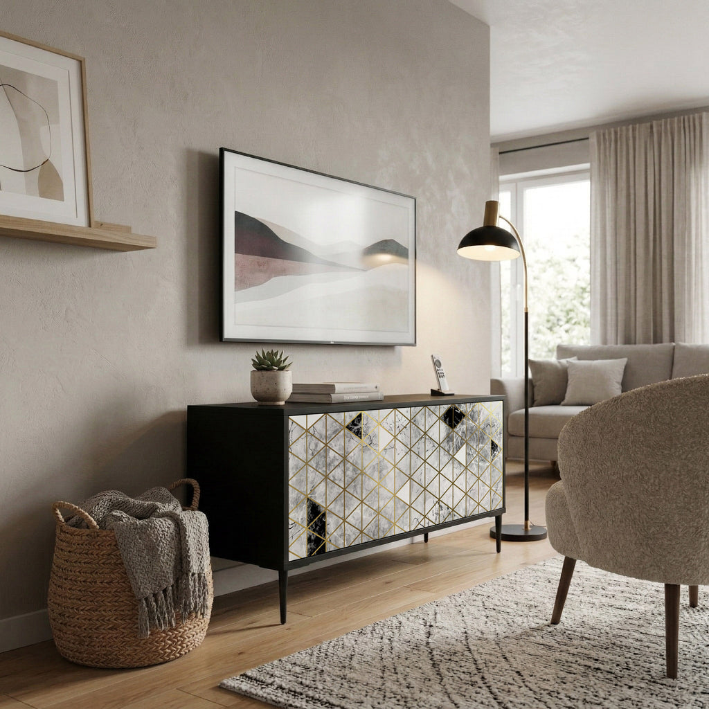 ASHEN ARIA Συμπαγές έπιπλο τηλεόρασης 2-θυρών