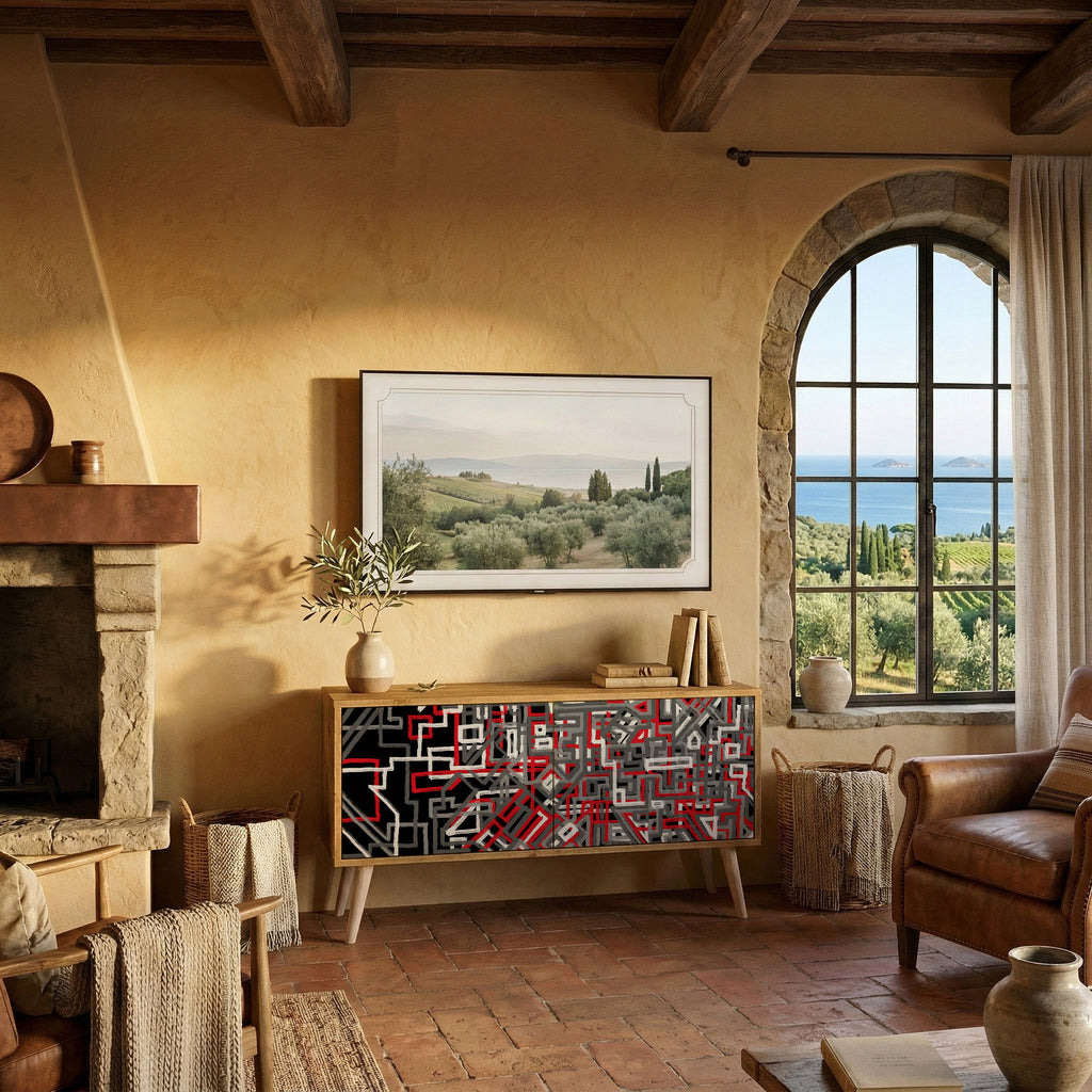 BROKEN LINES Συμπαγές έπιπλο τηλεόρασης 2-θυρών