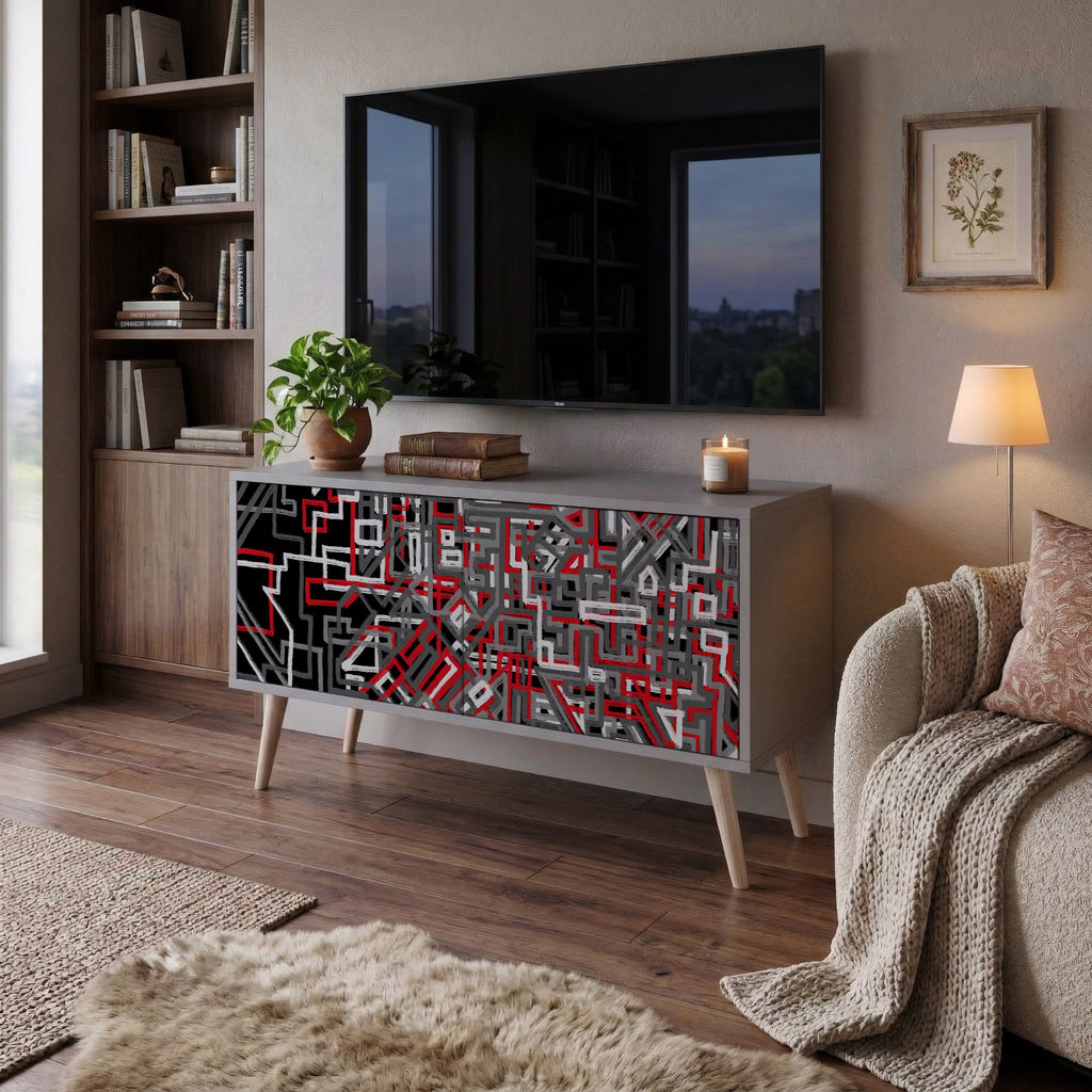 BROKEN LINES Συμπαγές έπιπλο τηλεόρασης 2-θυρών