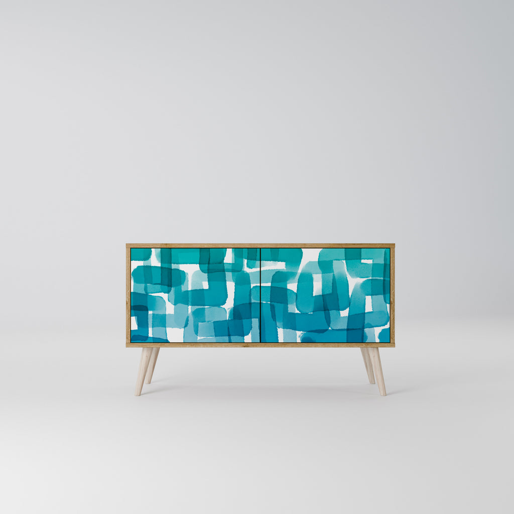 TURQUOISE RECTANGLES Συμπαγές έπιπλο τηλεόρασης 2-θυρών