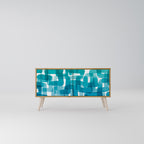 TURQUOISE RECTANGLES Συμπαγές έπιπλο τηλεόρασης 2-θυρών