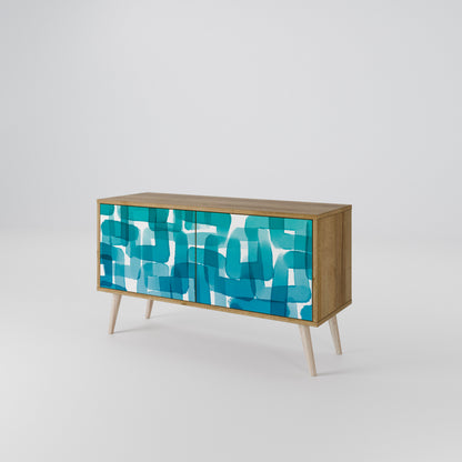 TURQUOISE RECTANGLES Συμπαγές έπιπλο τηλεόρασης 2-θυρών