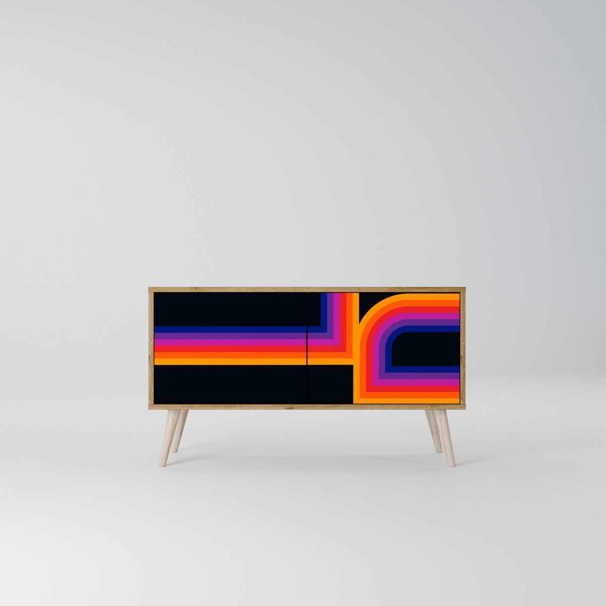 BLINDED BY THE LIGHTS Compact 2-Door TV Cabinet
