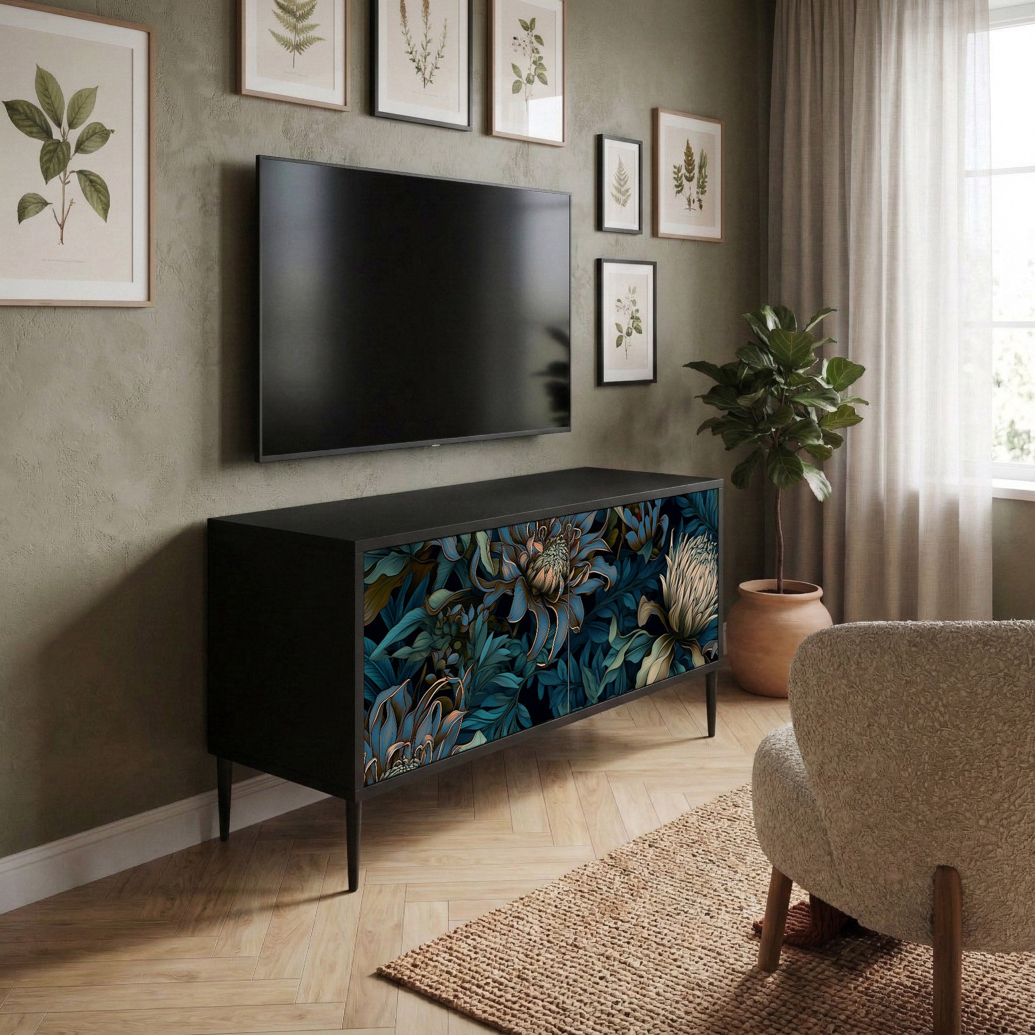 TWILIGHT BLOOM Compact 2-Door TV Cabinet