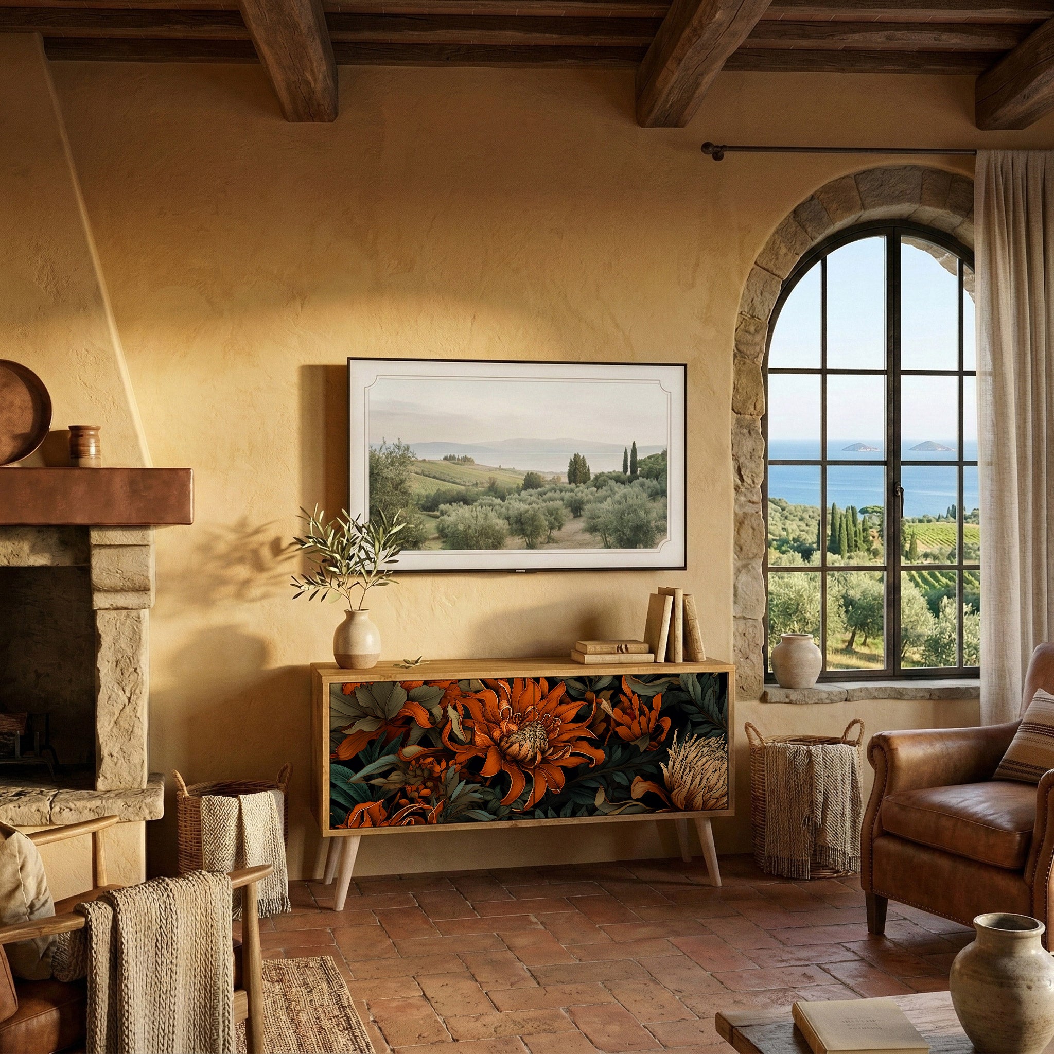 DAWN BLOOM Συμπαγές έπιπλο τηλεόρασης 2-θυρών