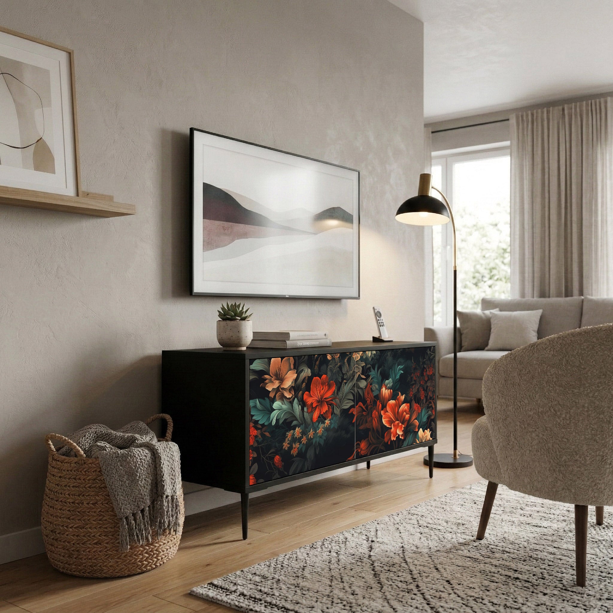 IMAGINARY BLOSSOM Compact 2-Door TV Cabinet