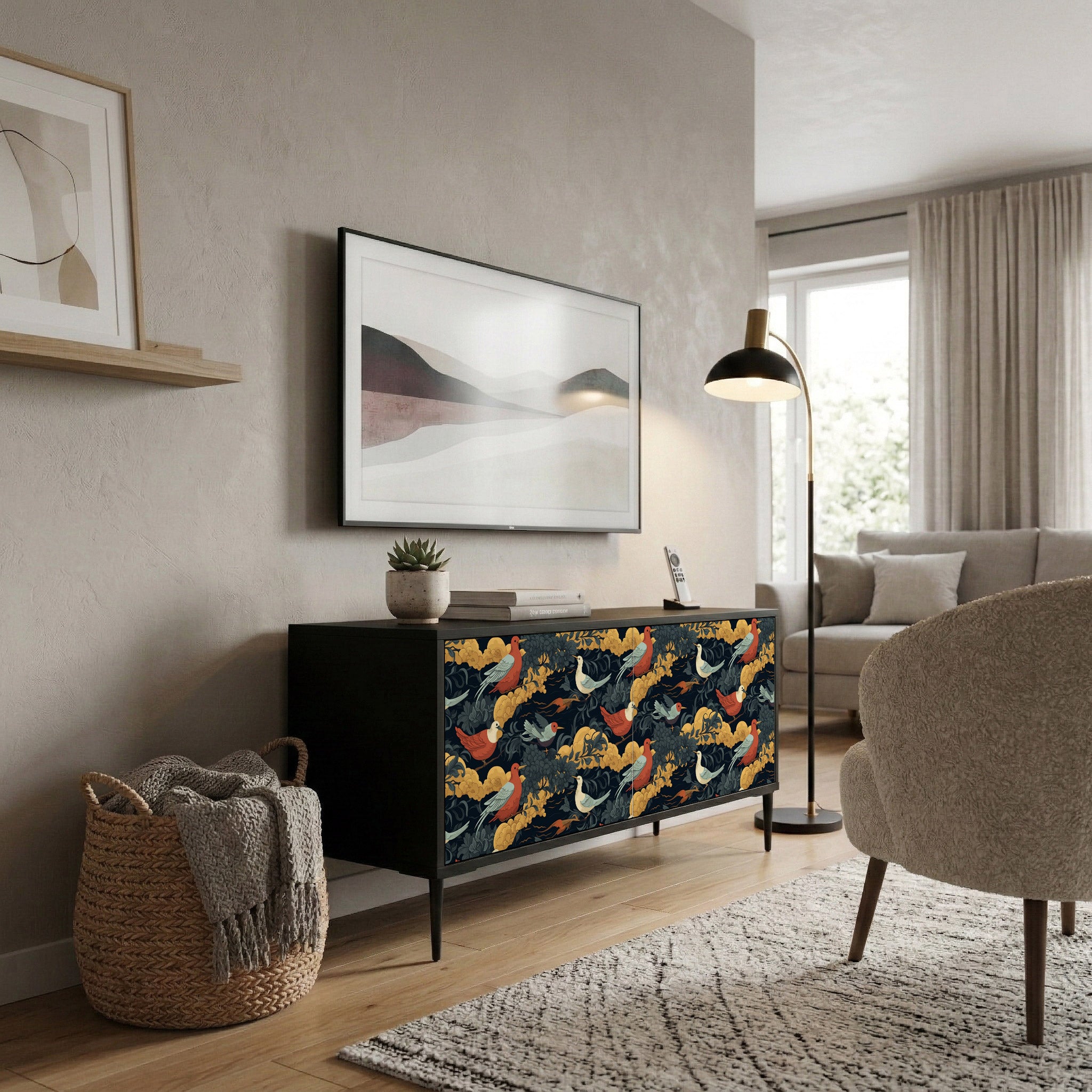 FOWLY DAZE Compact 2-Door TV Cabinet