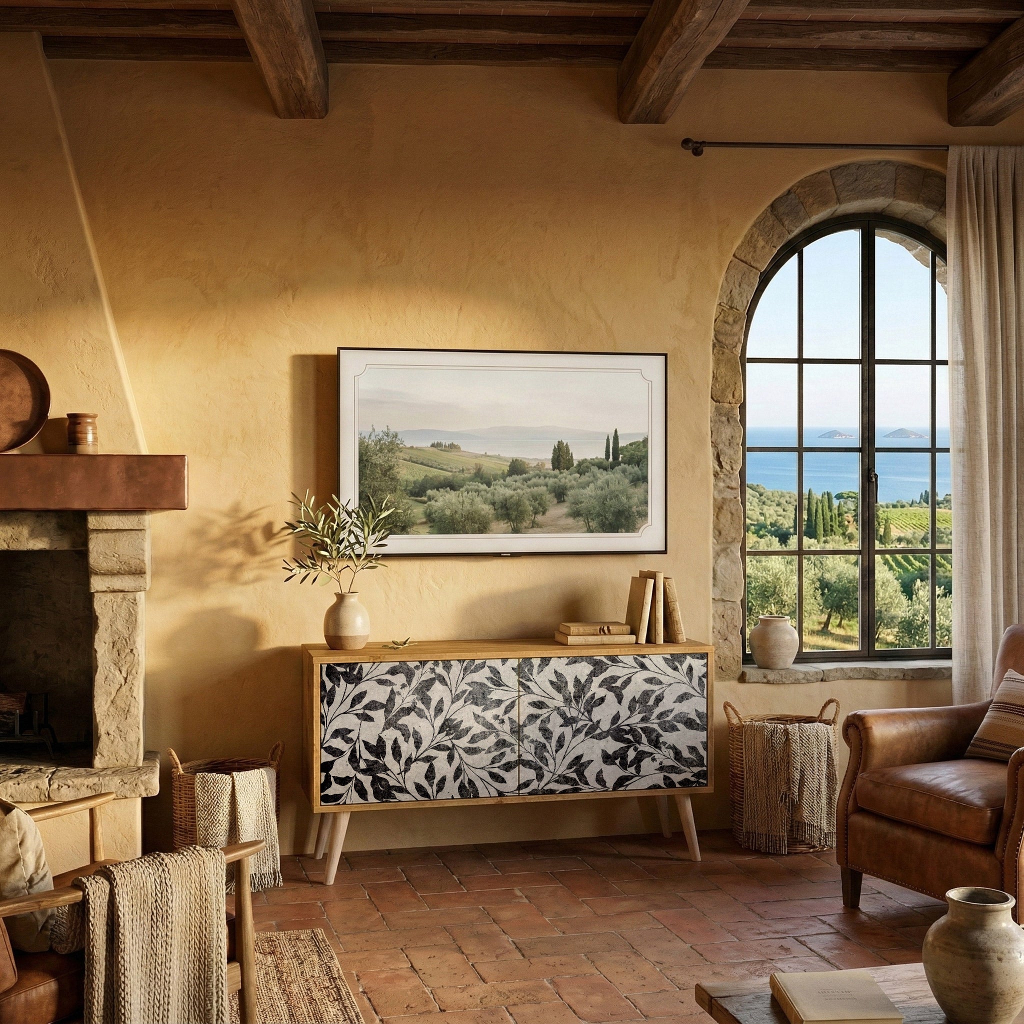 CHARCOAL SPROUT Συμπαγές έπιπλο τηλεόρασης 2-θυρών