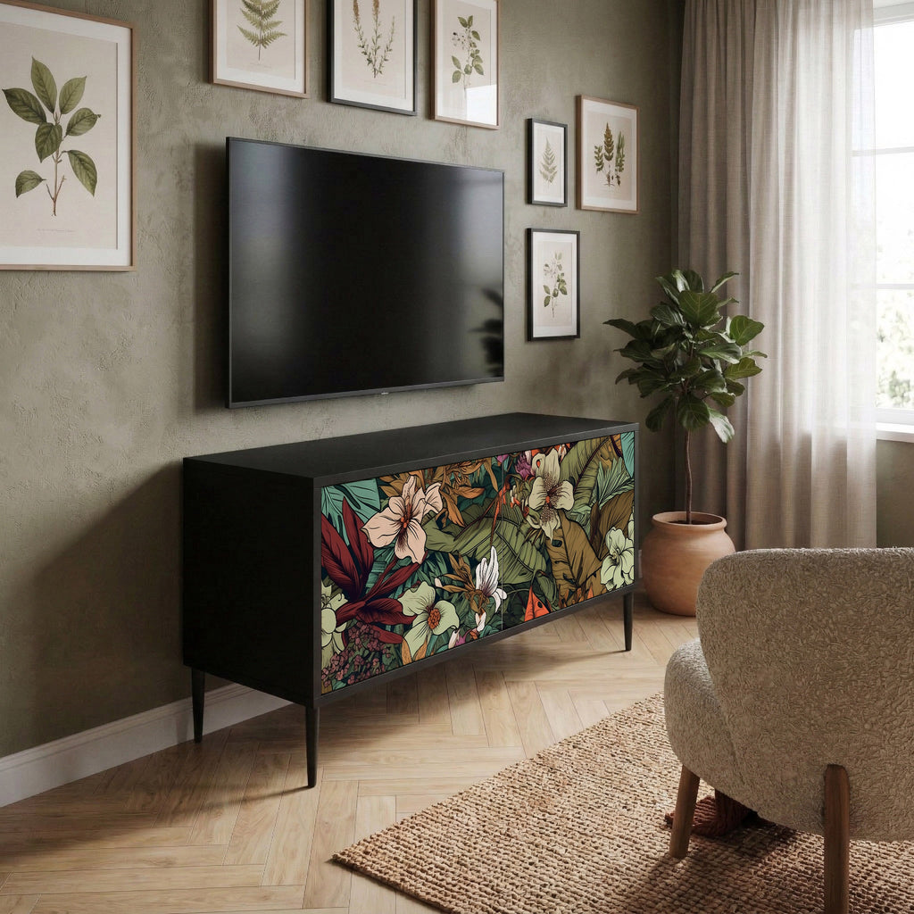 BOTANICAL EMERGENCE Compact 2-Door TV Cabinet