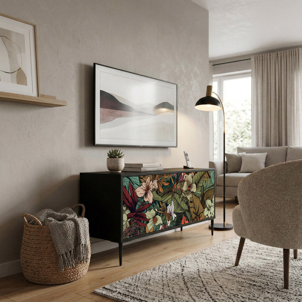 BOTANICAL EMERGENCE Compact 2-Door TV Cabinet