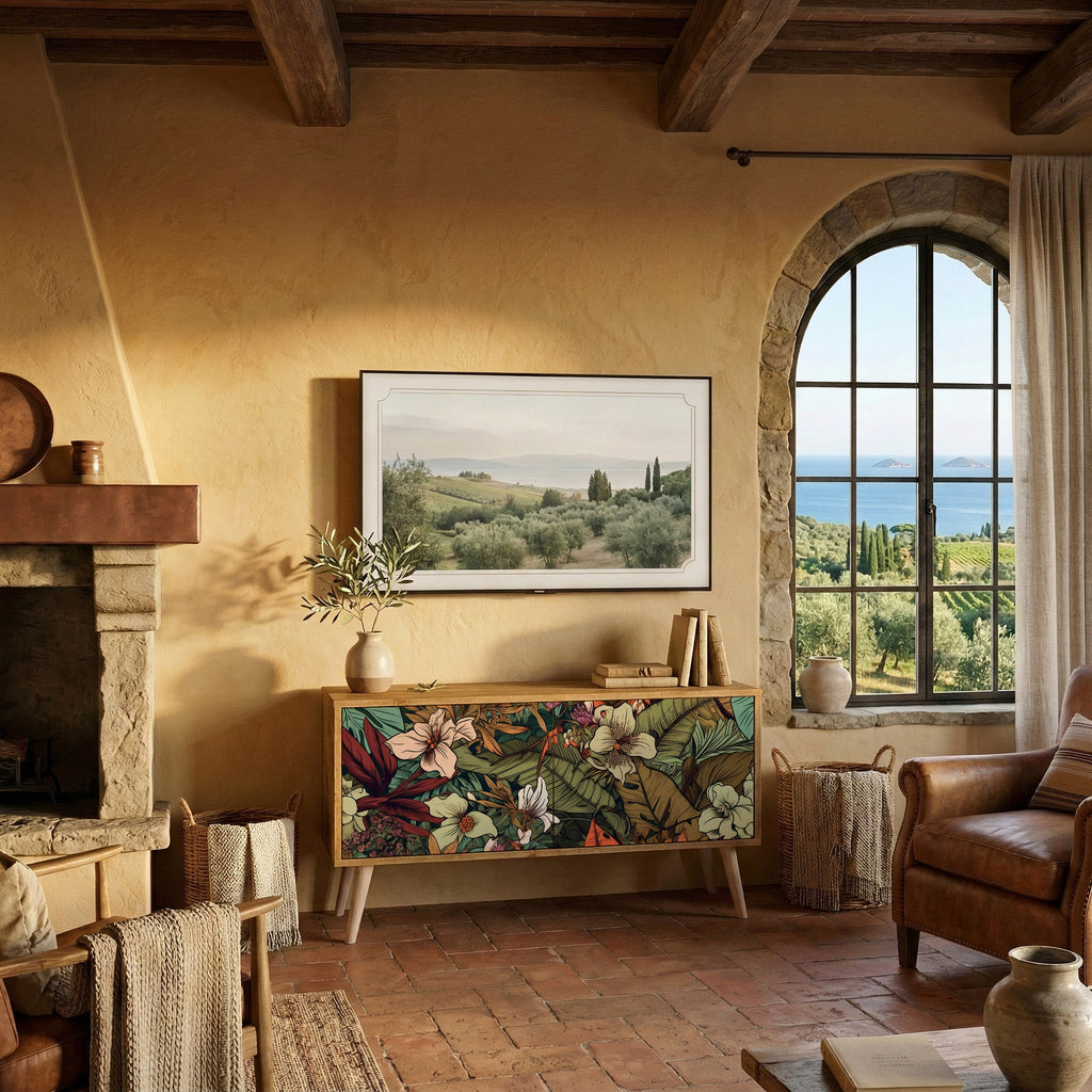 BOTANICAL EMERGENCE Compact 2-Door TV Cabinet