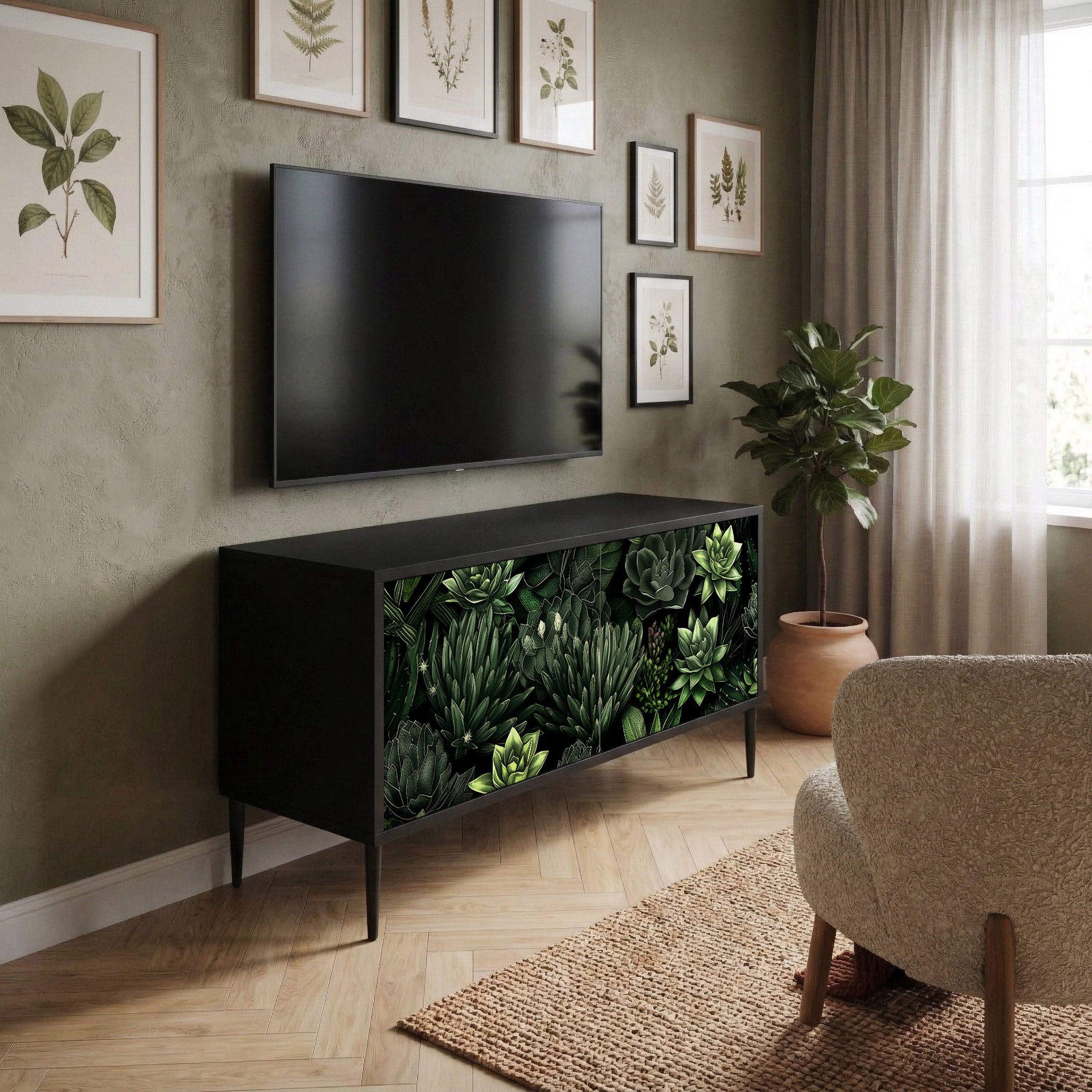 SUCCULENT JUNGLE Compact 2-Door TV Cabinet