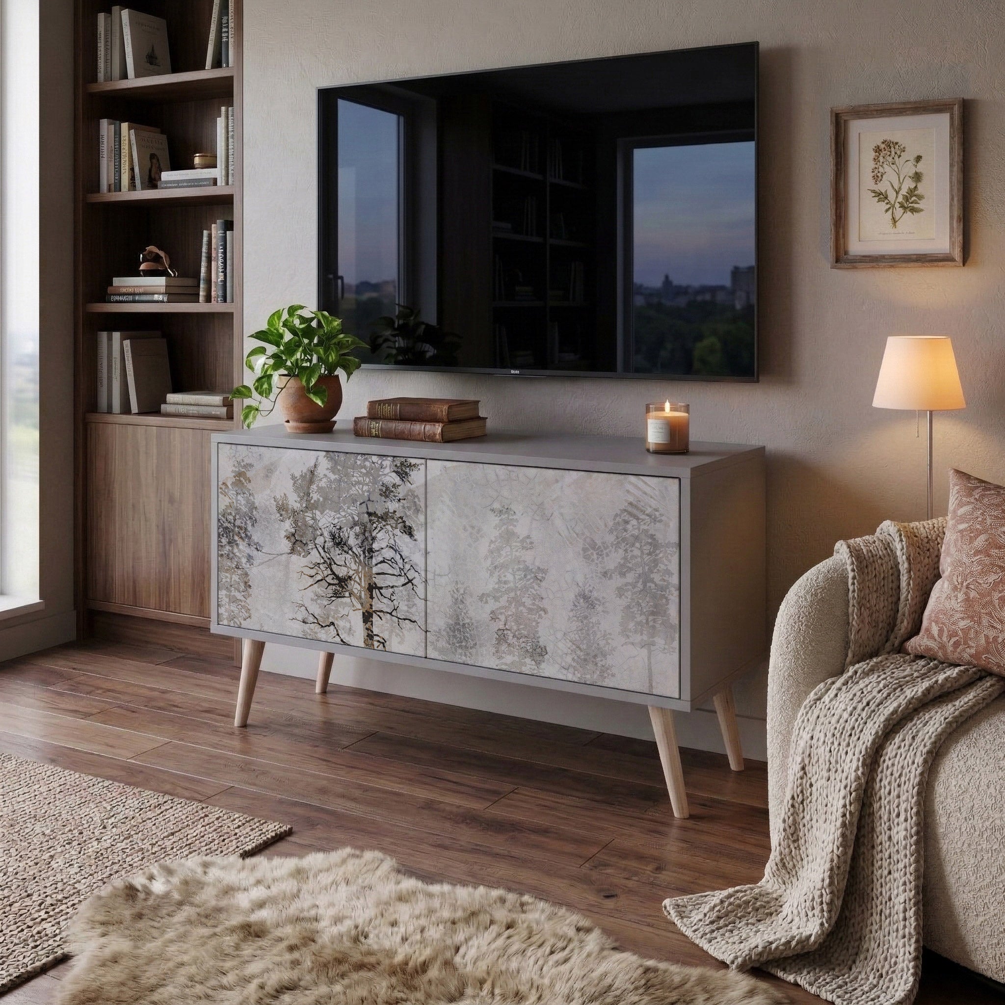 FADE IN THE TREES Συμπαγές έπιπλο τηλεόρασης 2-θυρών