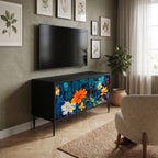 MIDNIGHT BLOSSOM Compact 2-Door TV Cabinet