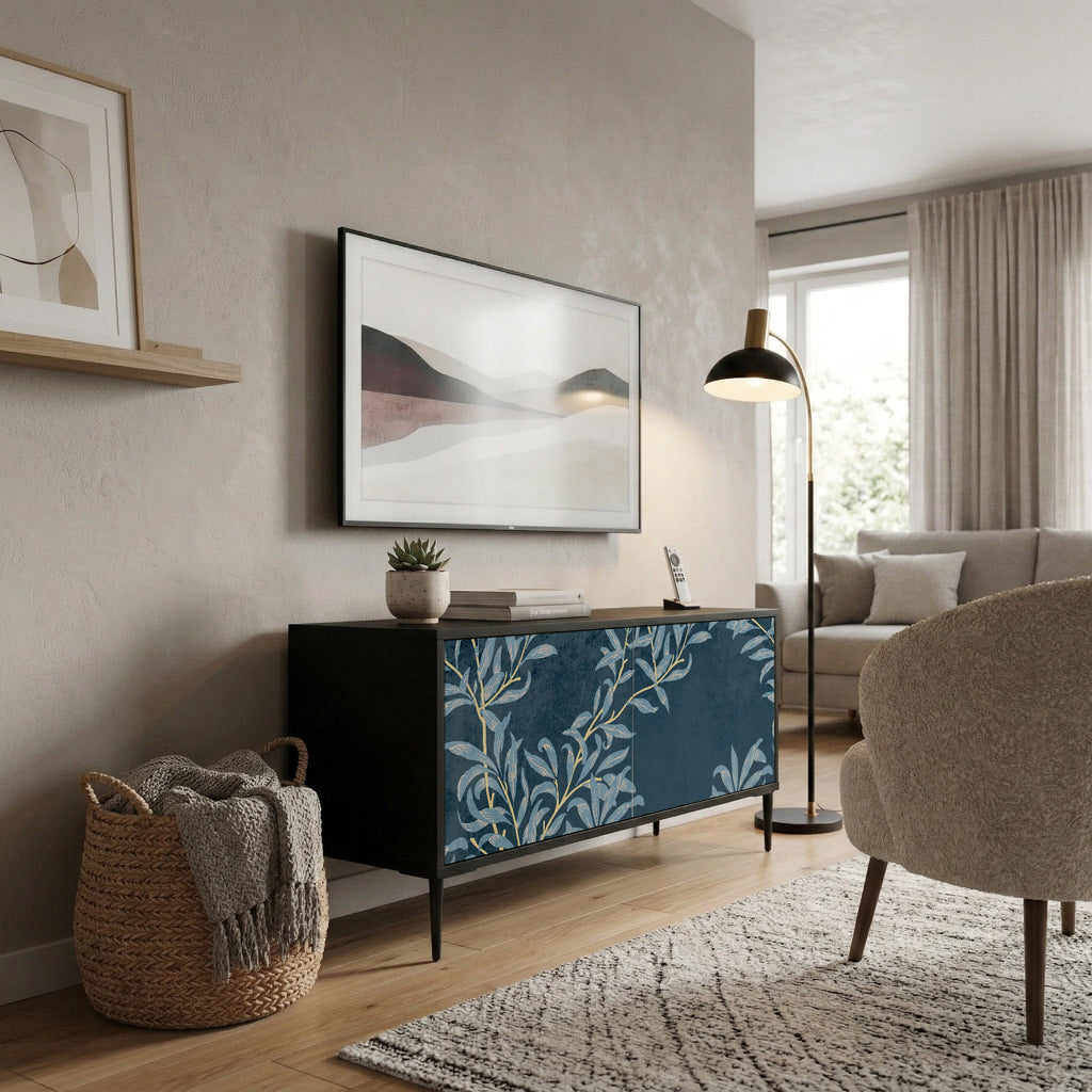 BLUE LEAVES Συμπαγές έπιπλο τηλεόρασης 2-θυρών