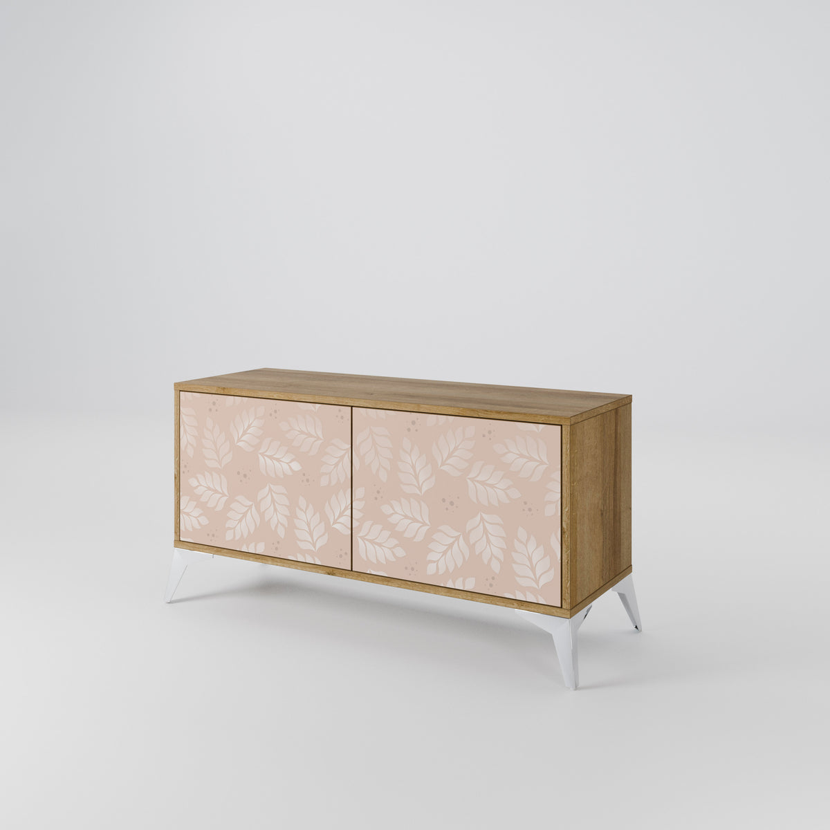 LEAVES ON BEIGE Compact 2-Door TV Cabinet