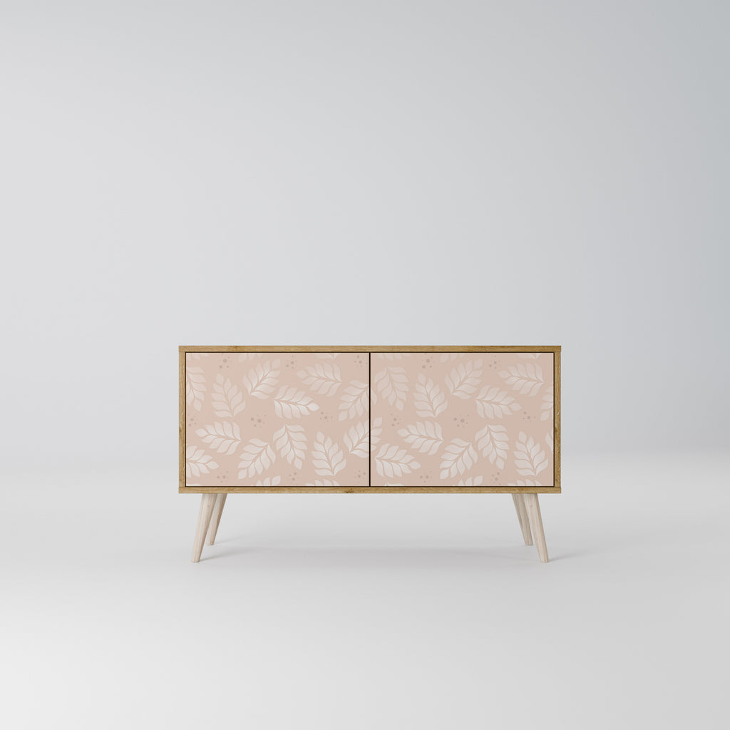 LEAVES ON BEIGE Compact 2-Door TV Cabinet