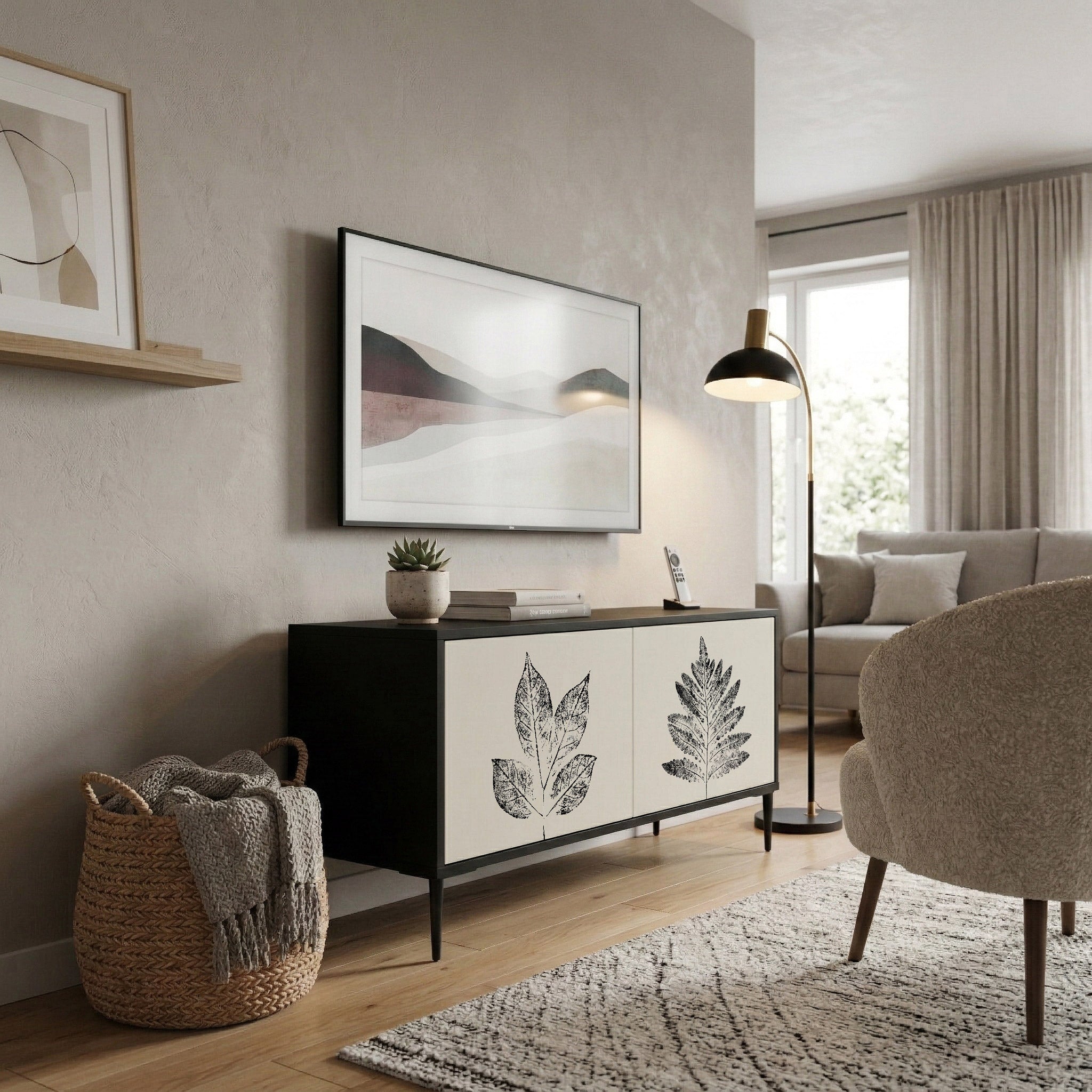 LEAFY STAMPS Συμπαγές έπιπλο τηλεόρασης 2-θυρών