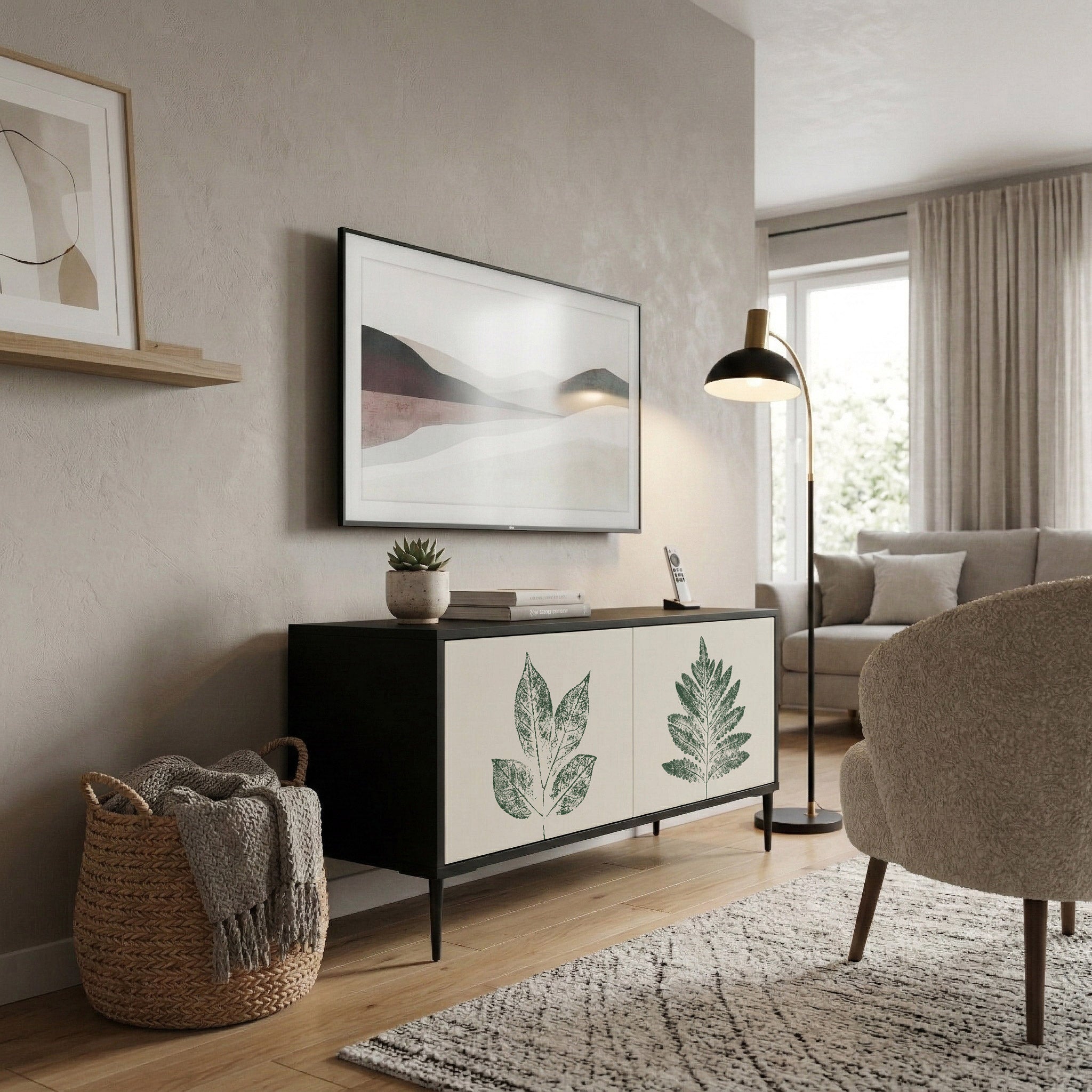 GREEN LEAFY STAMPS Συμπαγές έπιπλο τηλεόρασης 2-θυρών