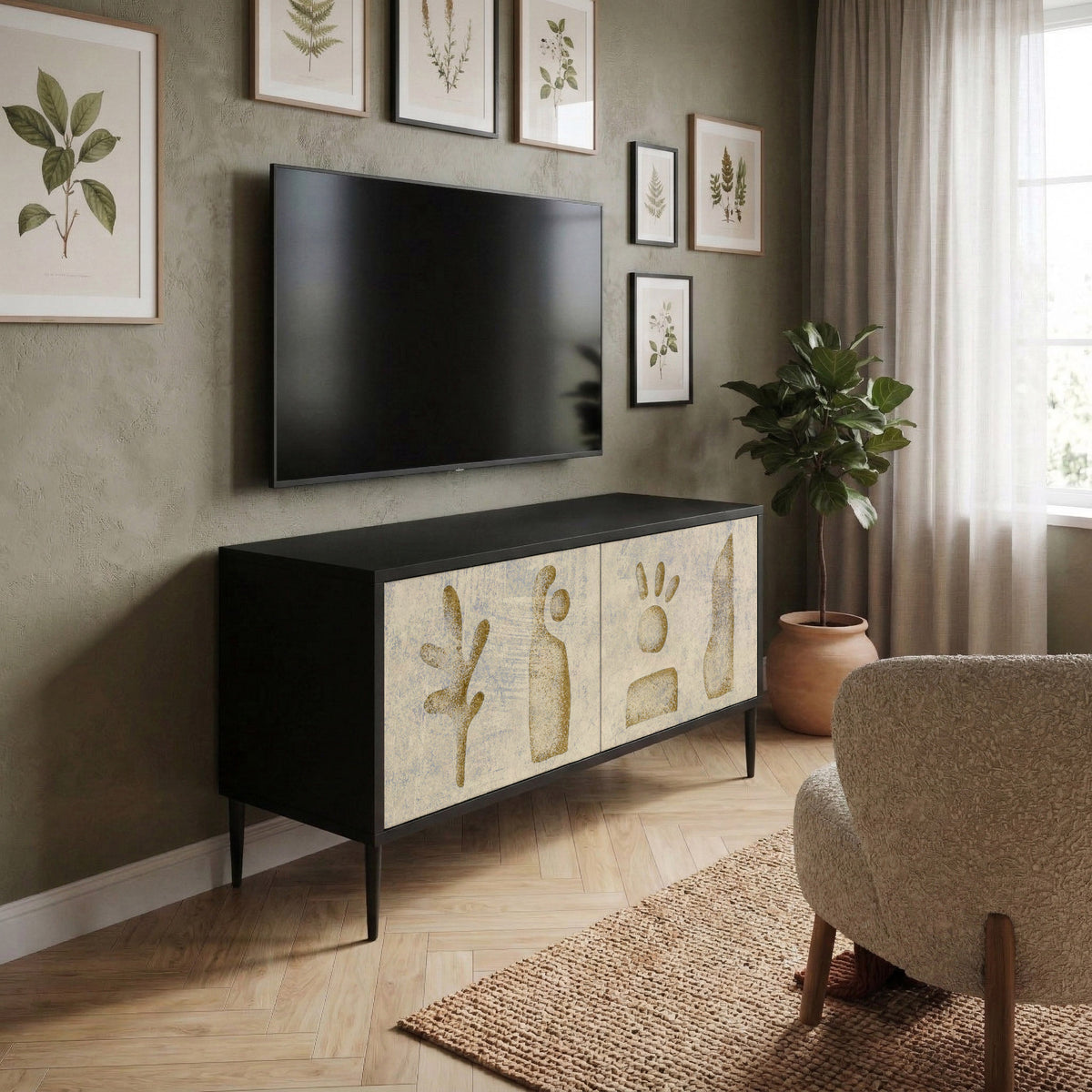 SAND SCULPTURES Compact 2-Door TV Cabinet