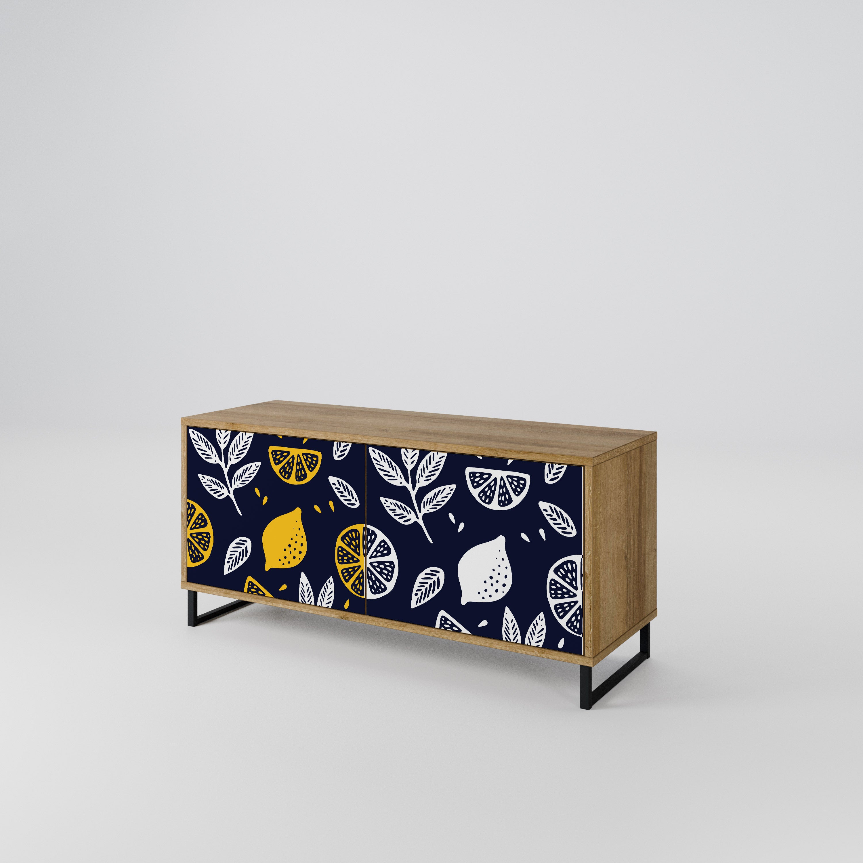 CITRUS BLACK AND WHITE Συμπαγές έπιπλο τηλεόρασης 2-θυρών