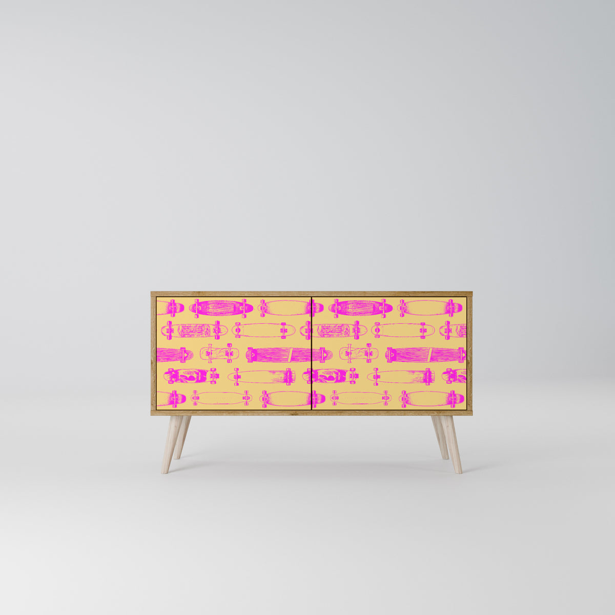 SKATEBOARD ARTISTRY Compact 2-Door TV Cabinet