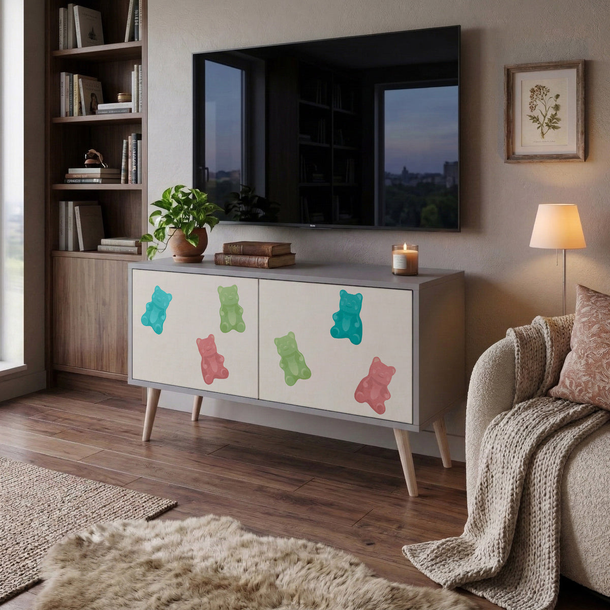 GUMMY BEARS Συμπαγές έπιπλο τηλεόρασης 2-θυρών