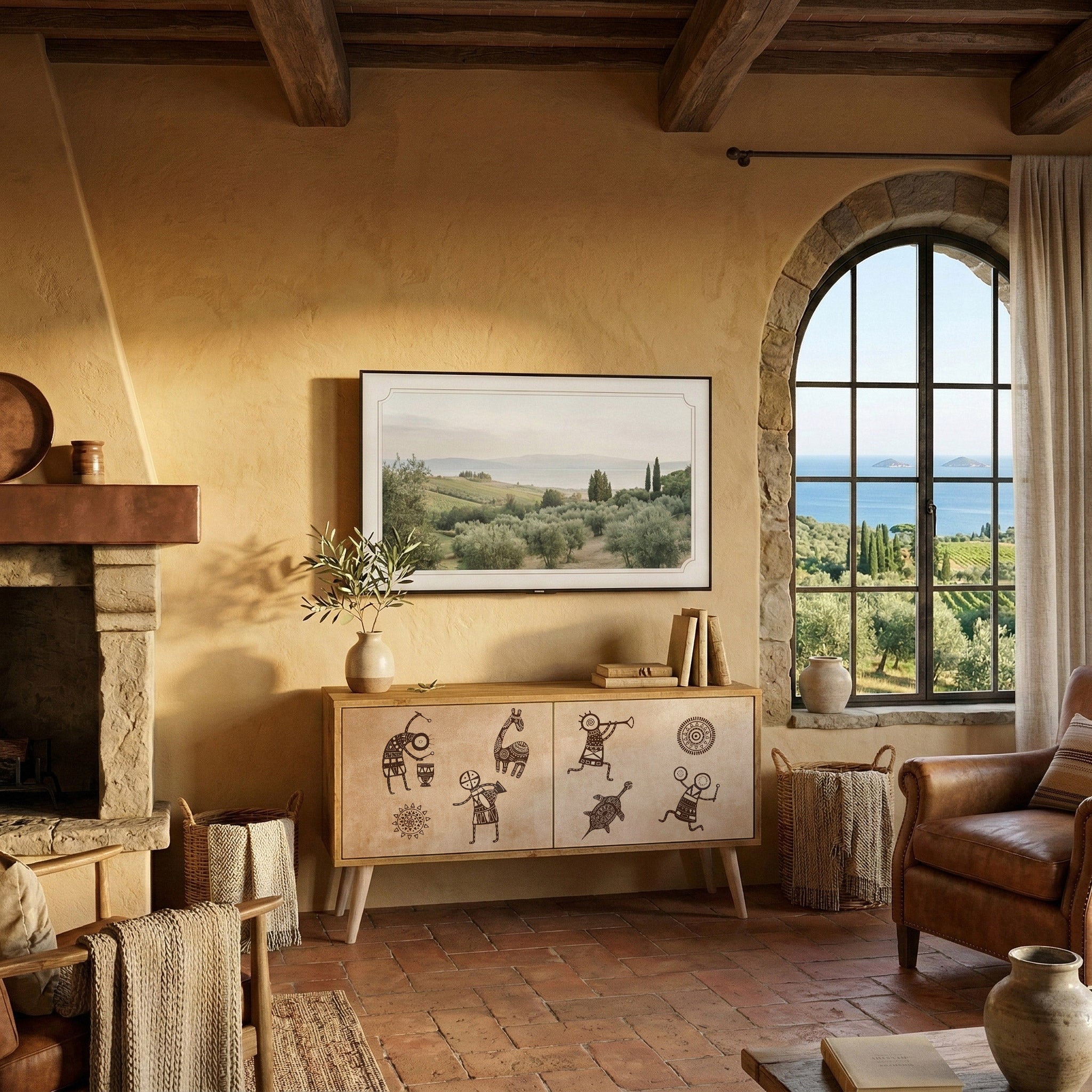 AFRICAN STYLE Συμπαγές έπιπλο τηλεόρασης 2-θυρών